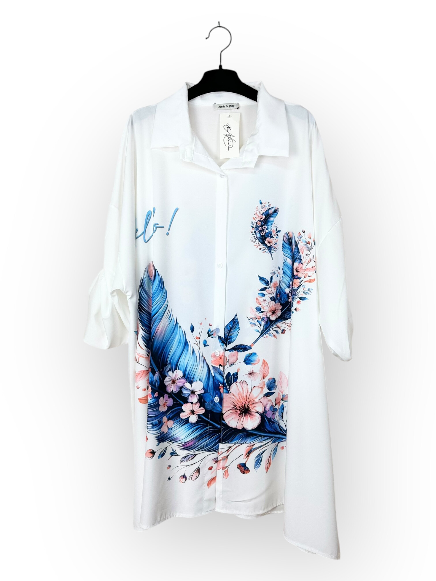 Grossista Lucky Nana - Camicia lunga con bottoni stampata