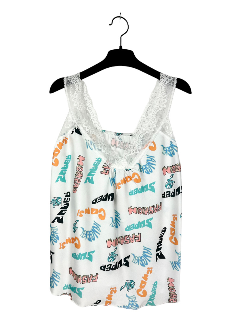 Großhändler Lucky Nana - Spitzen-Tanktop mit Muster, kleine Größe