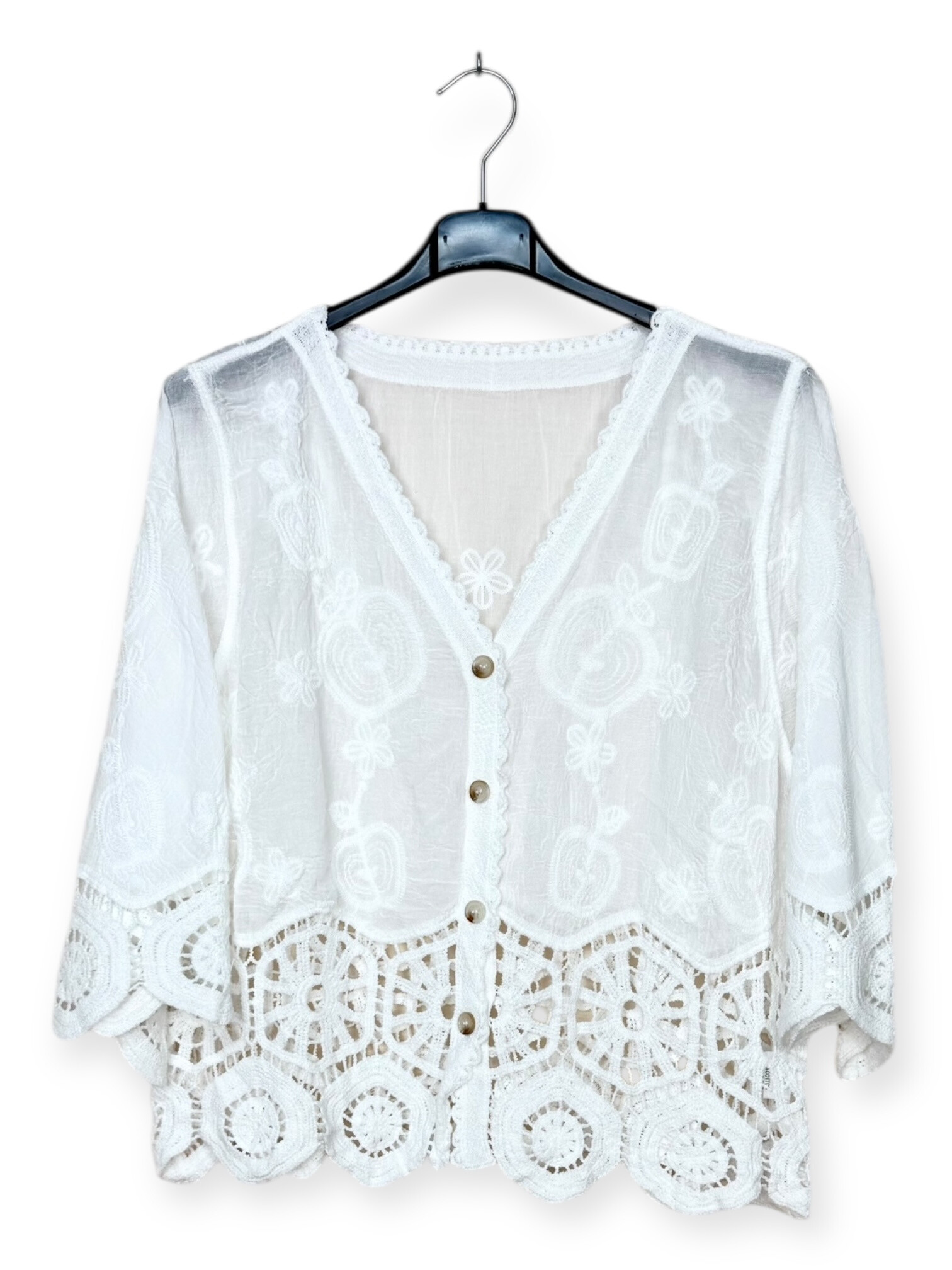 Wholesaler Lucky Nana - White lace vest with apple patterns