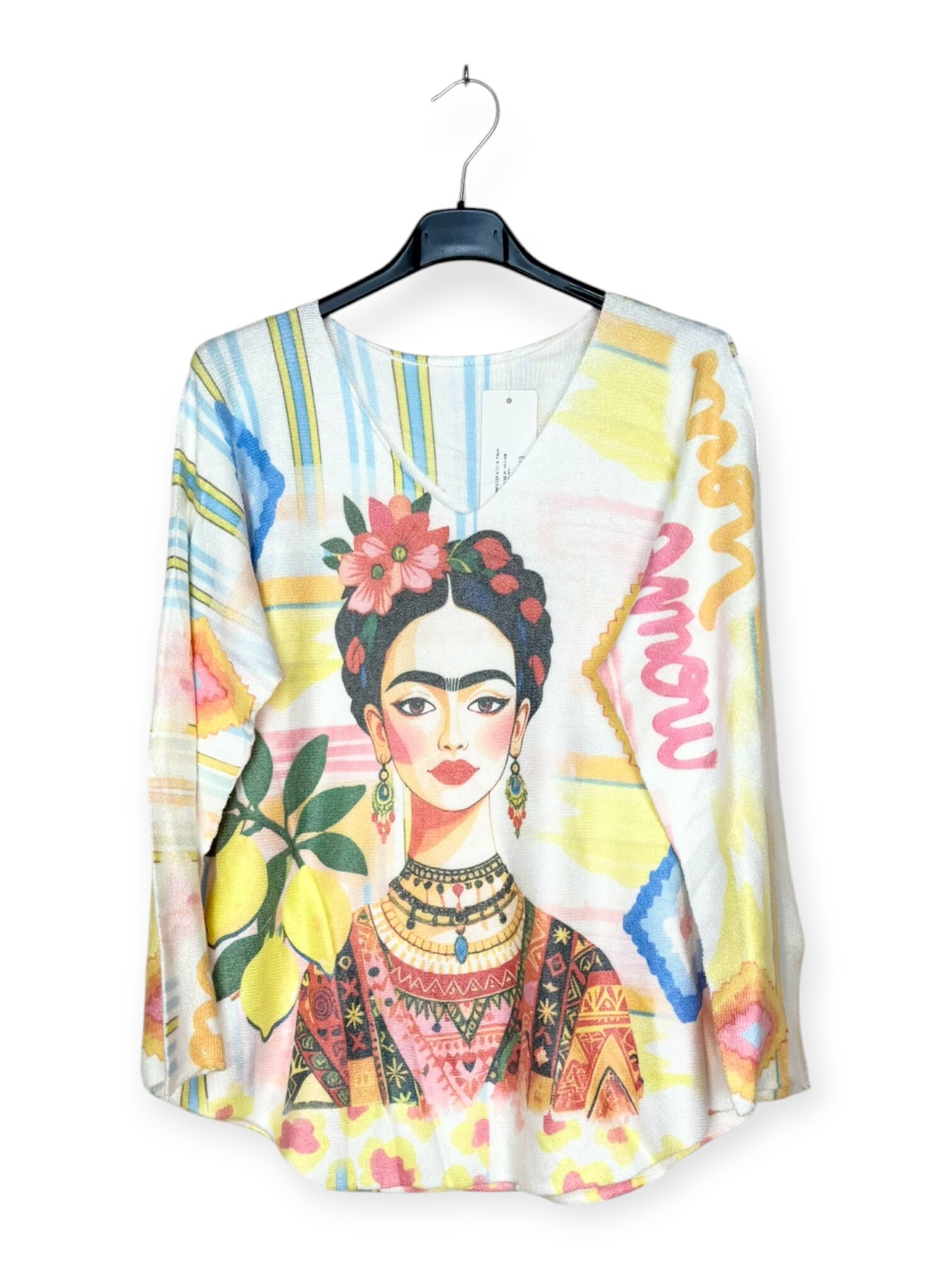 Grossiste Lucky Nana - Pull Col V - Imprimé