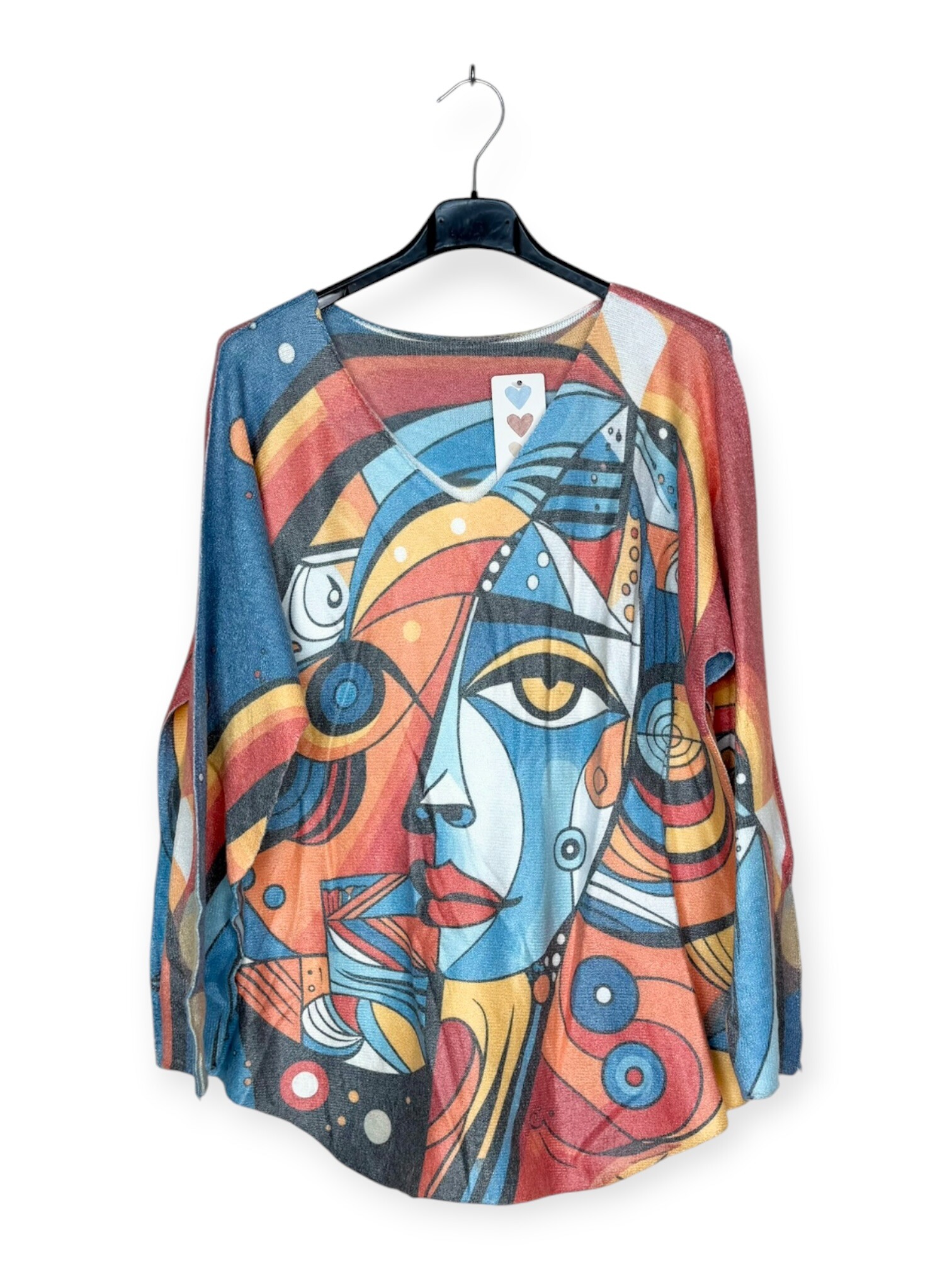 Grossiste Lucky Nana - Pull Col V - Imprimé
