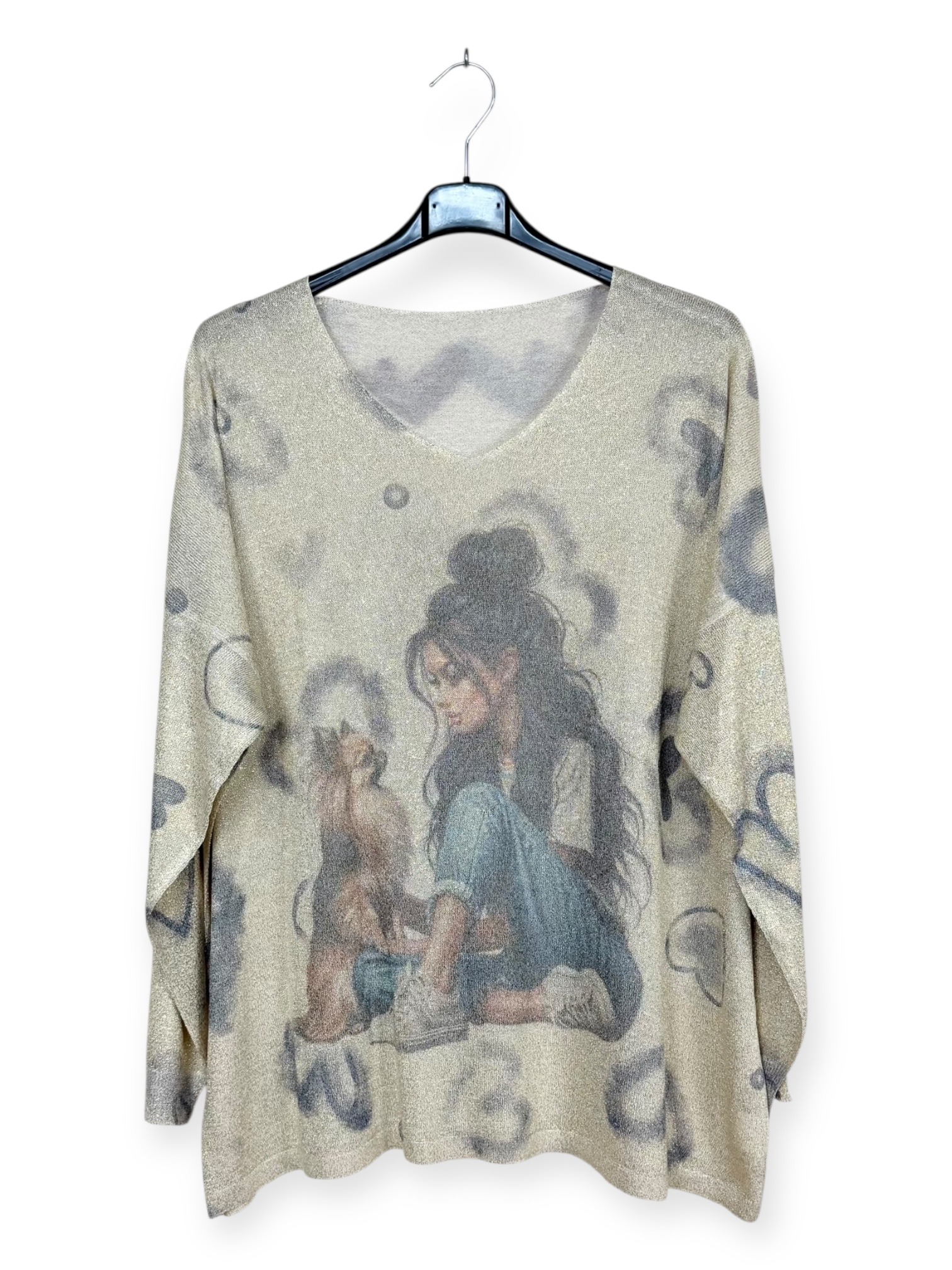 Wholesaler Lucky Nana - Printed sweater, shiny material