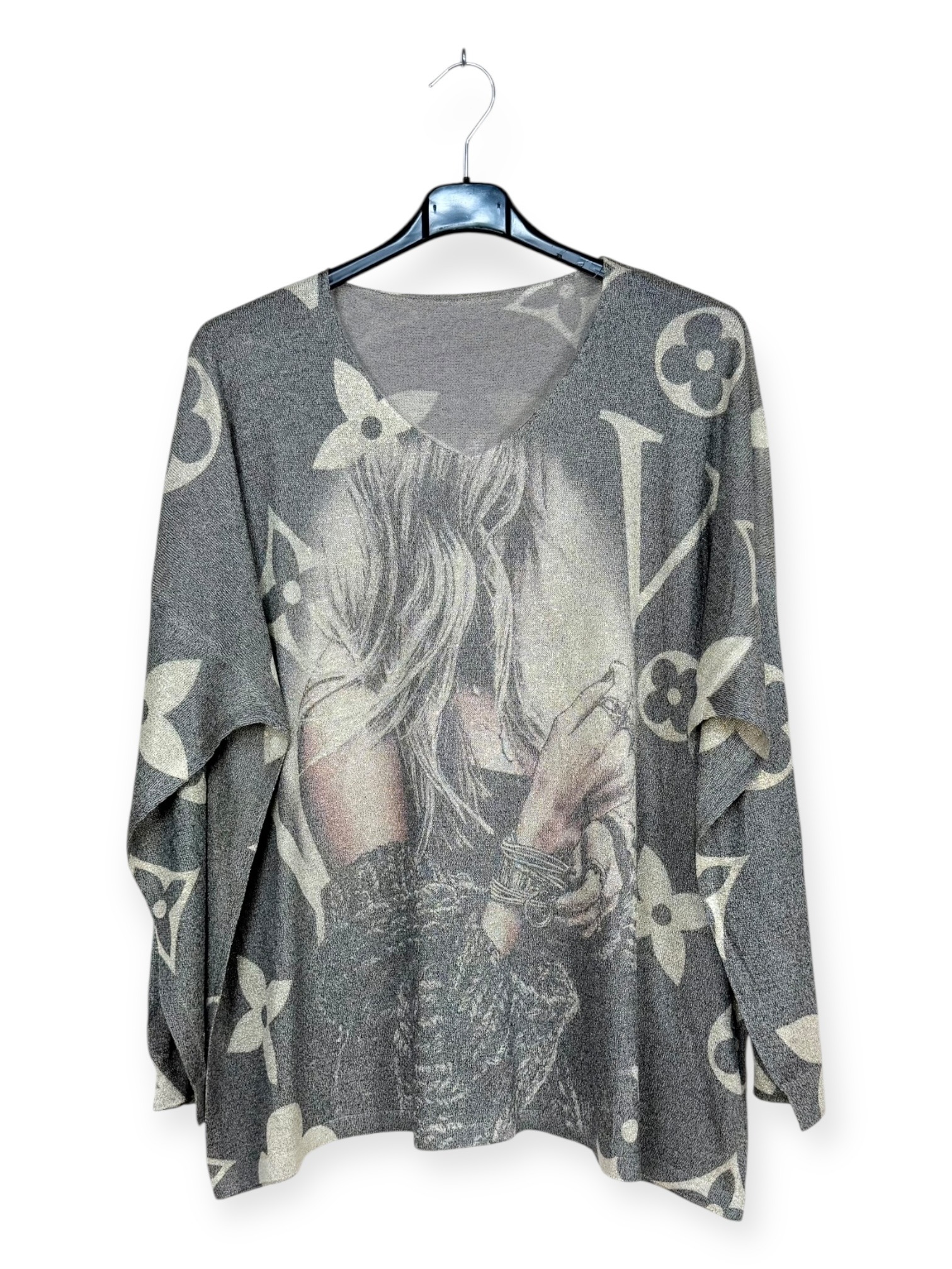Wholesaler Lucky Nana - Printed sweater, shiny material