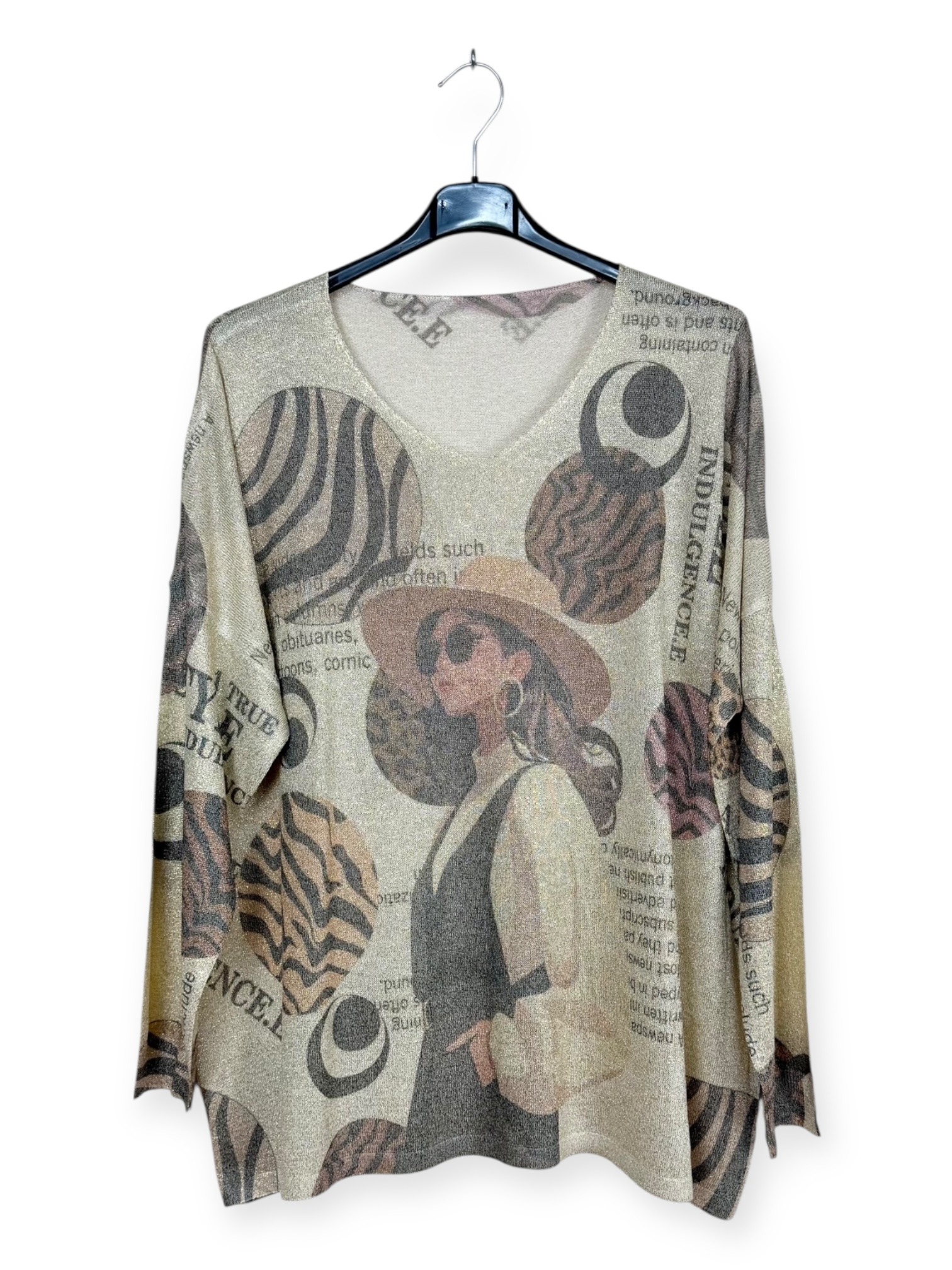 Wholesaler Lucky Nana - Printed sweater, shiny material