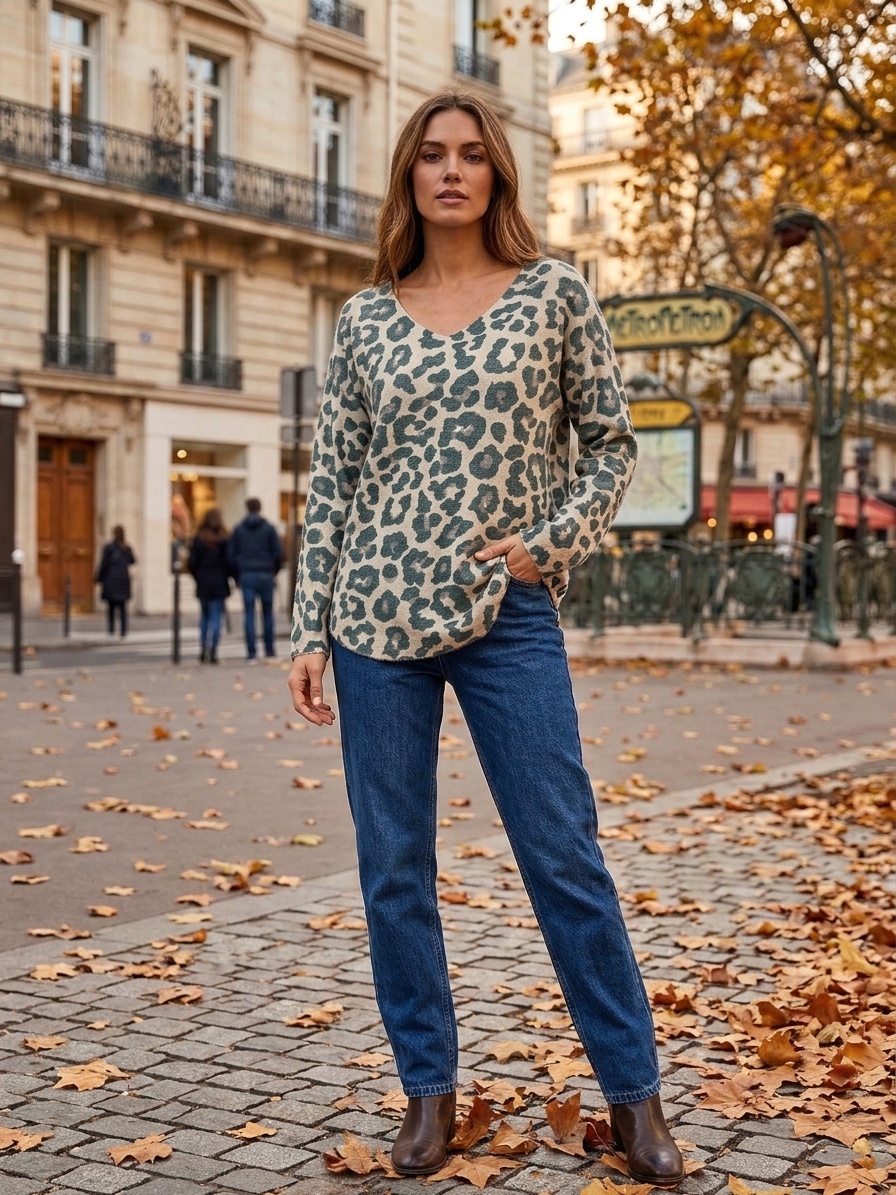 Großhändler Lucky Nana - Leopardenmuster Pullover
