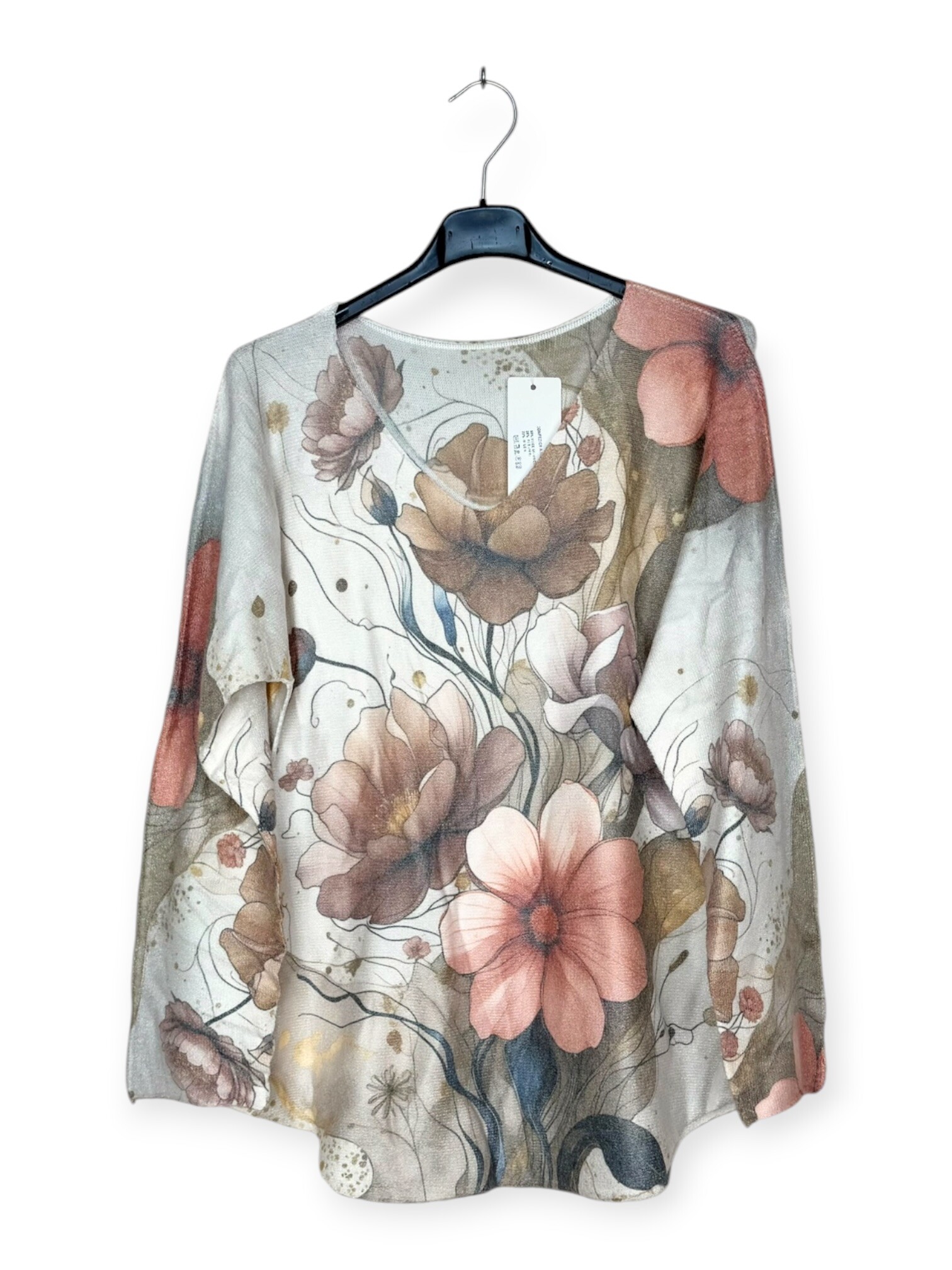 Grossiste Lucky Nana - Pull Col V - Imprimé