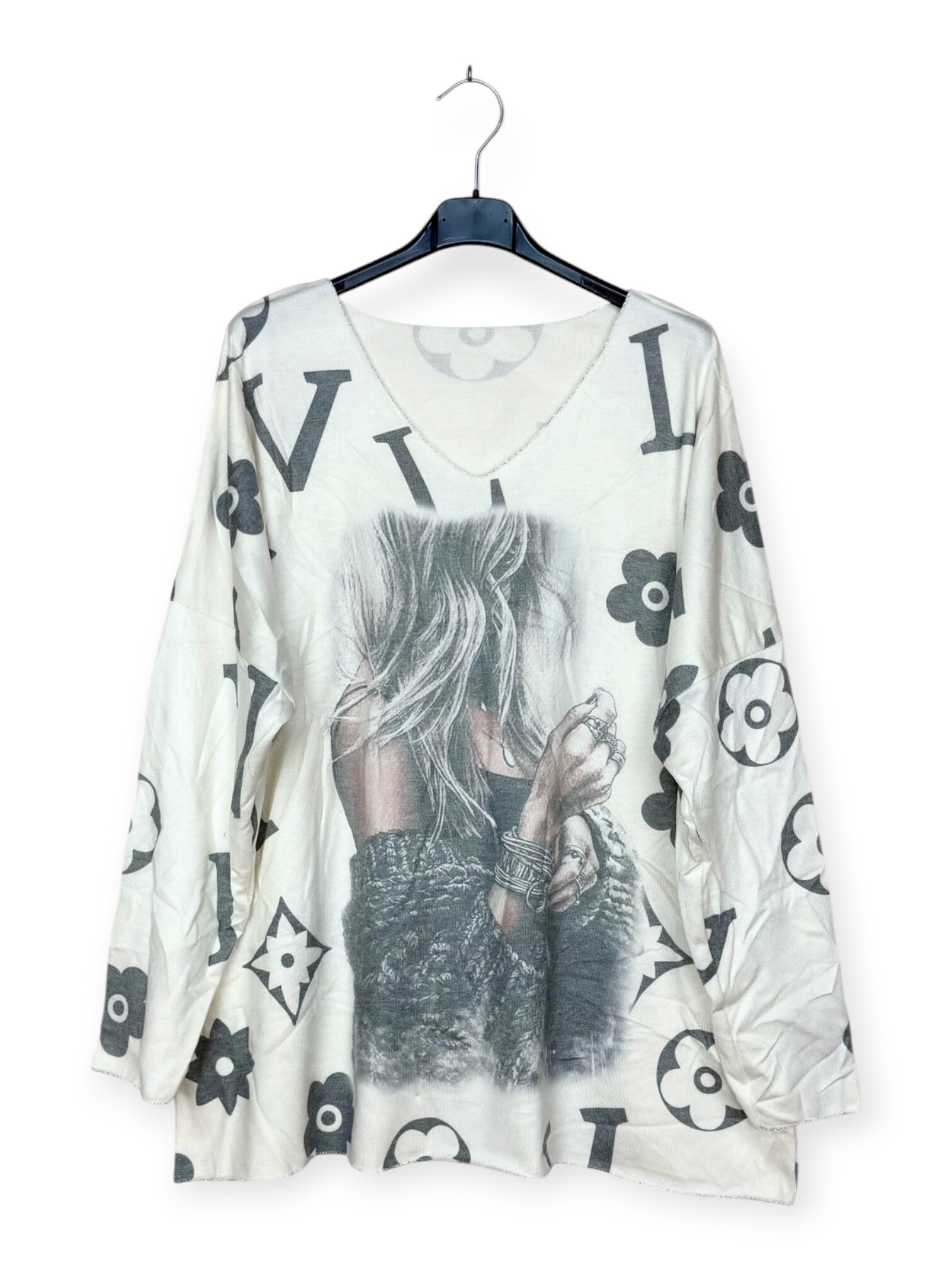 Grossista Lucky Nana - Maglione Leggero Stampato - Lana