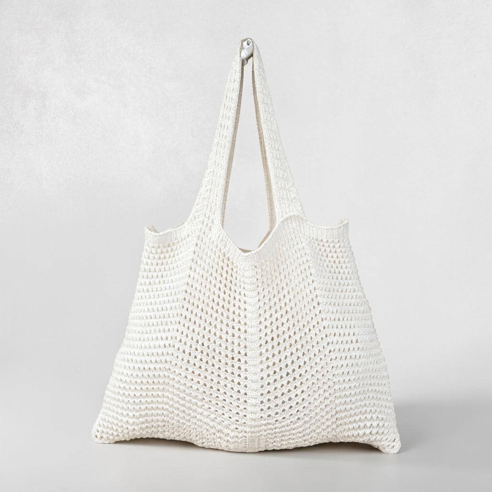 Großhändler Lucky Nana - Häkel-Strandtasche mit Ajourmustern - Baumwolle