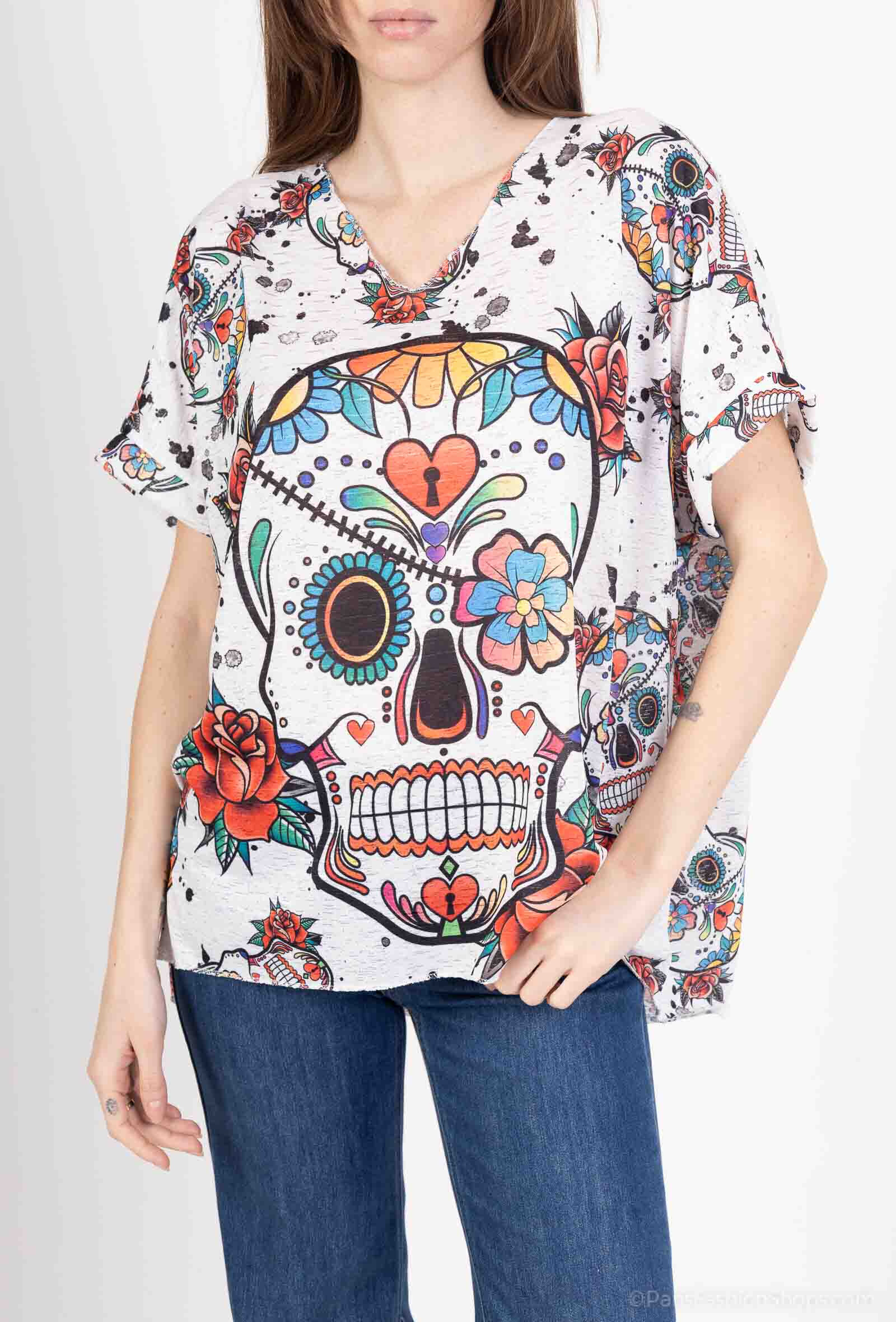 Grossiste Lucky Nana - T-shirt léger à motif, manche courte