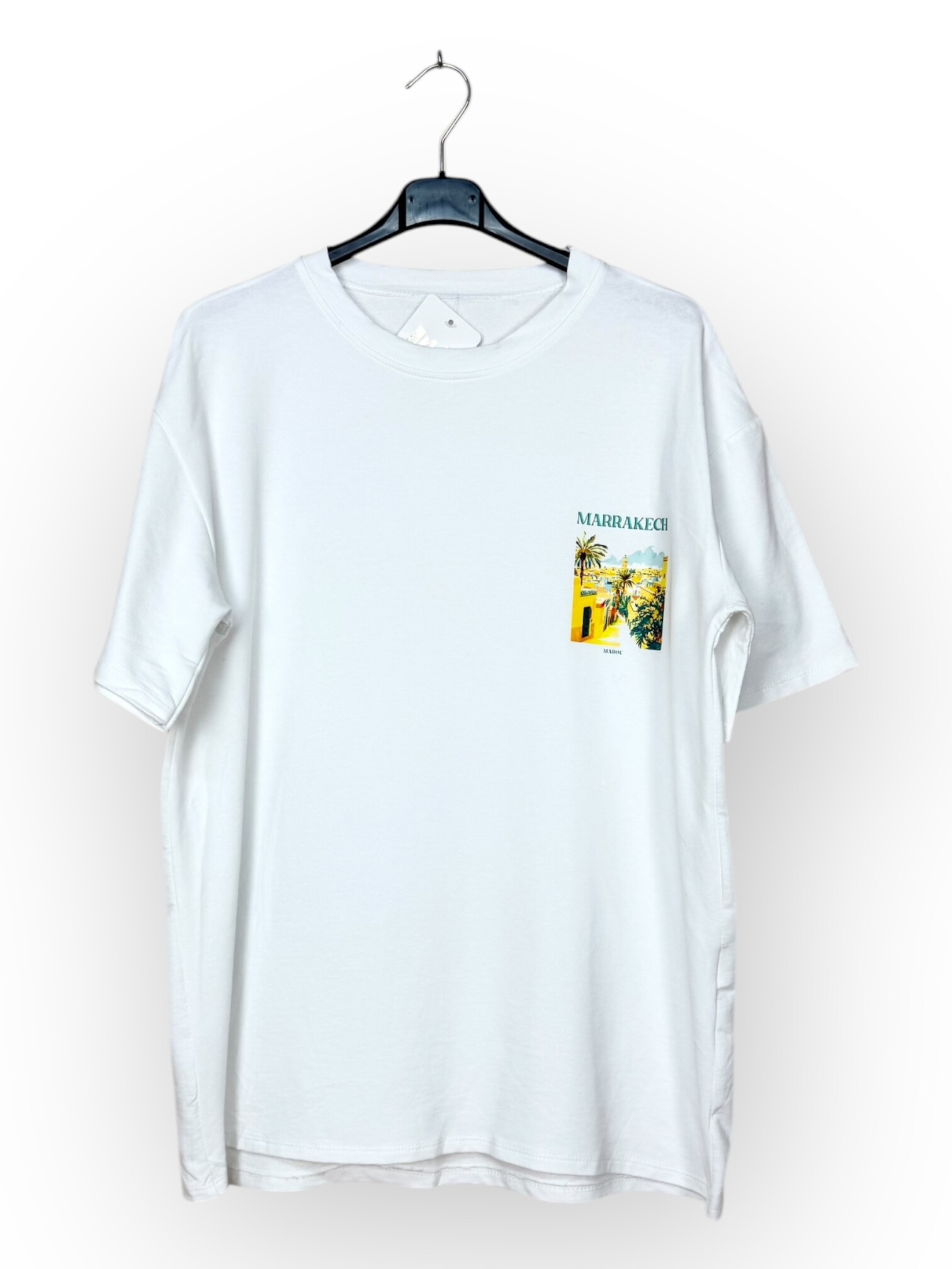 Grossiste Lucky Nana - SP 25044 - T-shirt uni avec flocage Marrakech UNISEX