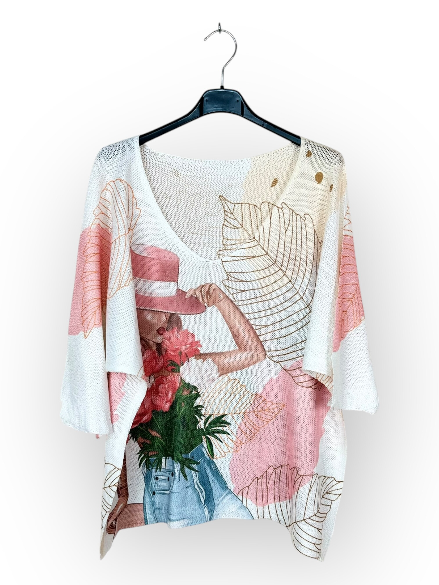 Wholesaler Lucky Nana - 3/4 sleeve patterned t-shirt