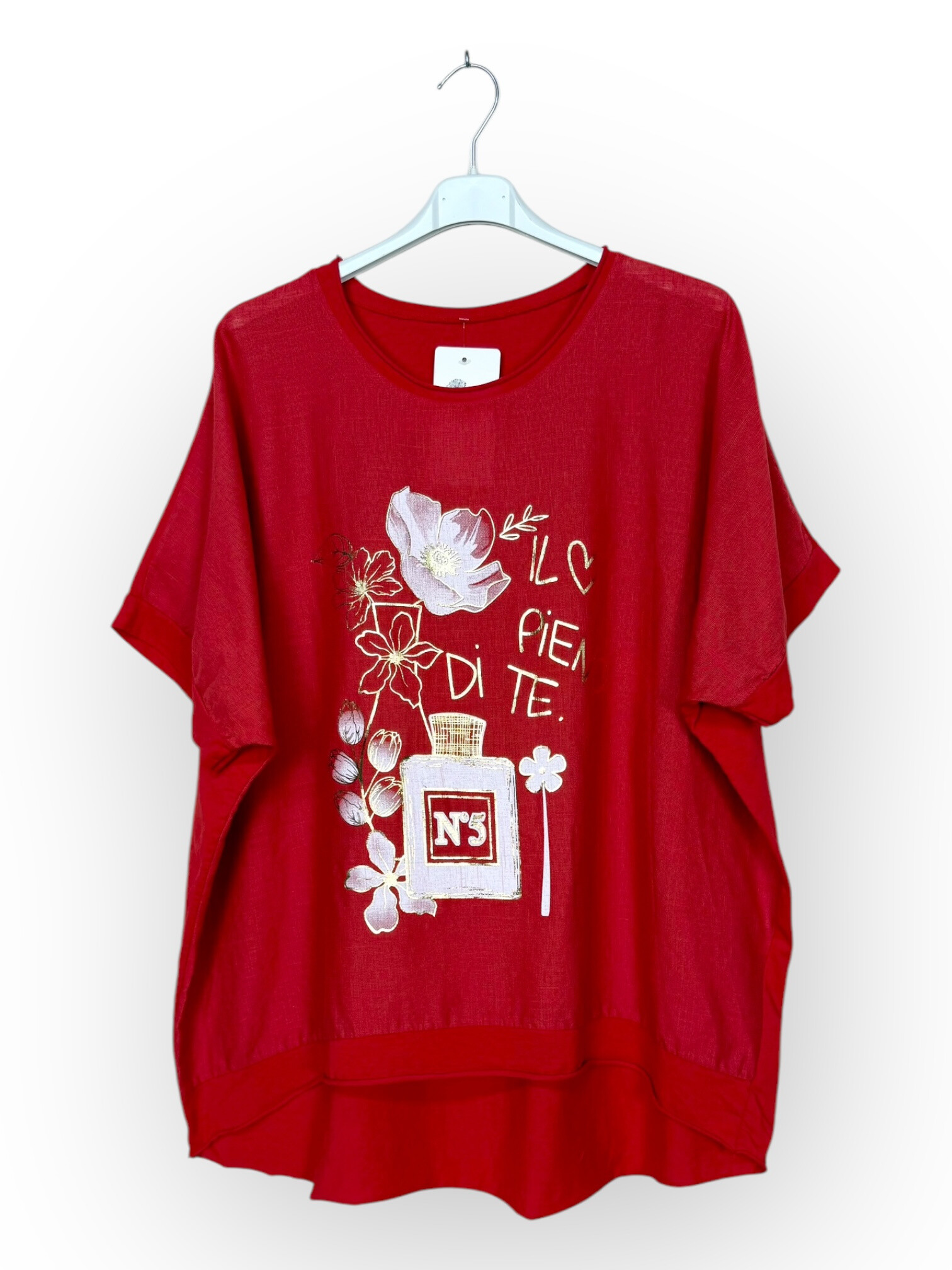 Grossiste Lucky Nana - T-shirt à Imprimé Floral et Parfum Grande Taille