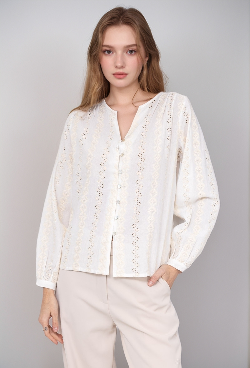 Wholesaler LUCY LUU - EMBROIDERED BLOUSE