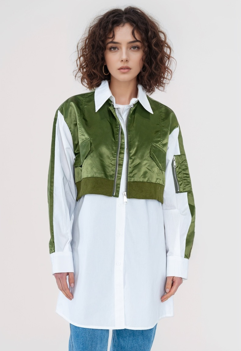 Wholesaler LUCY LUU - DUAL MATERIAL SHIRT