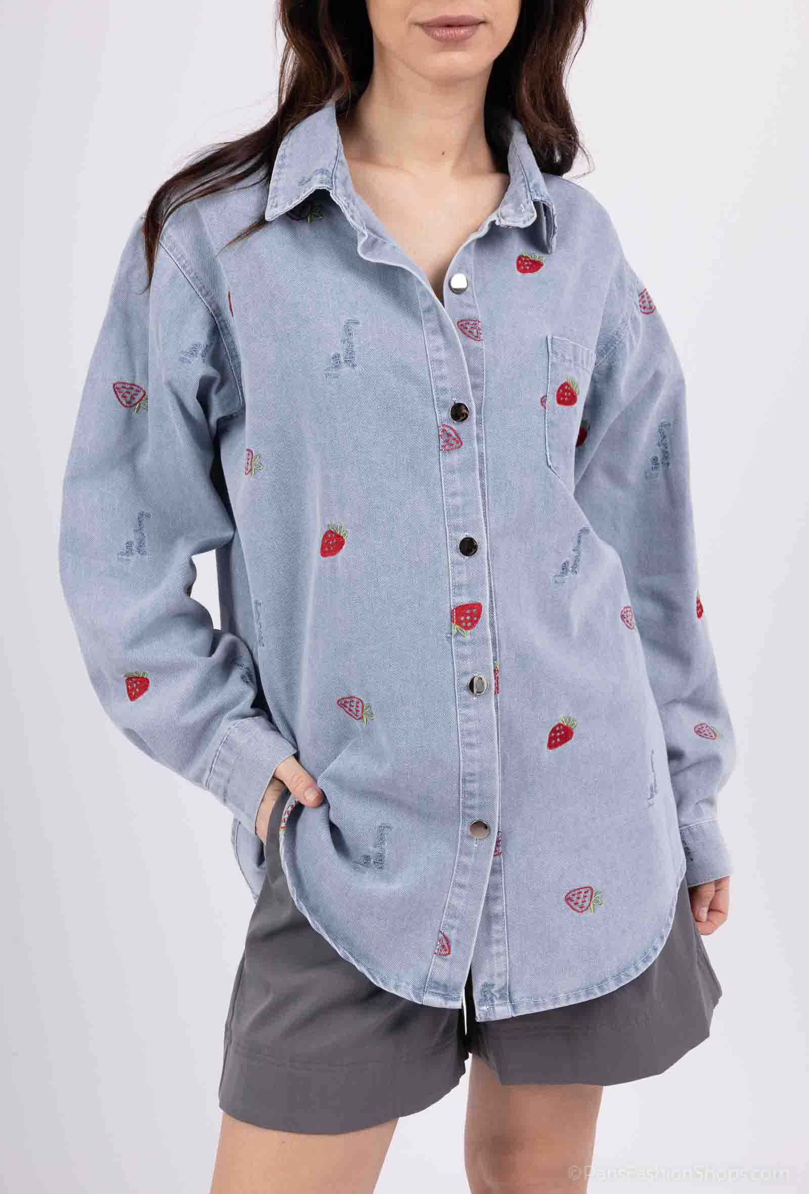 Wholesaler LUCY LUU - Embroidered jeans shirt