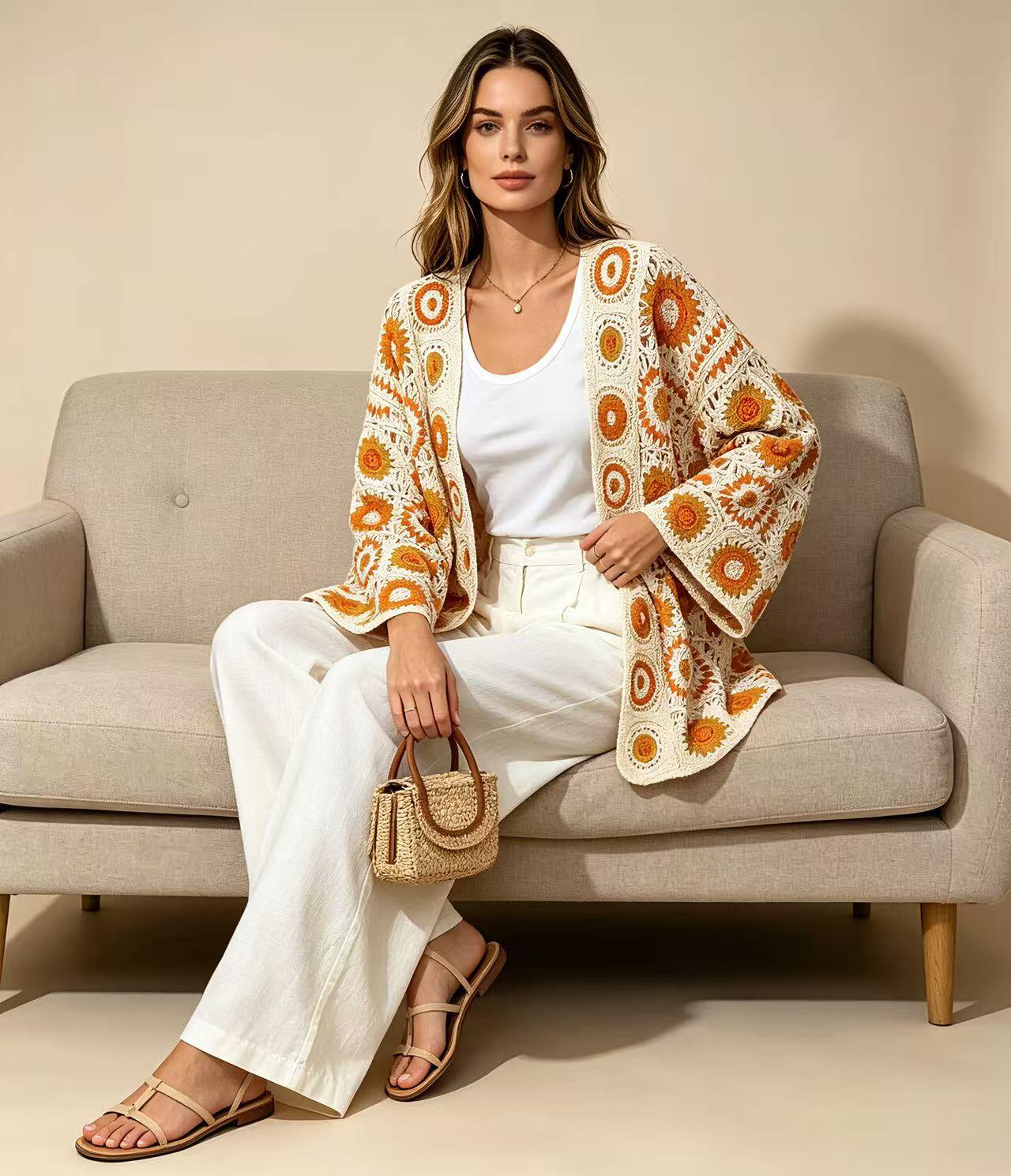 Mayorista LUCY LUU - Chaleco de crochet bohemio