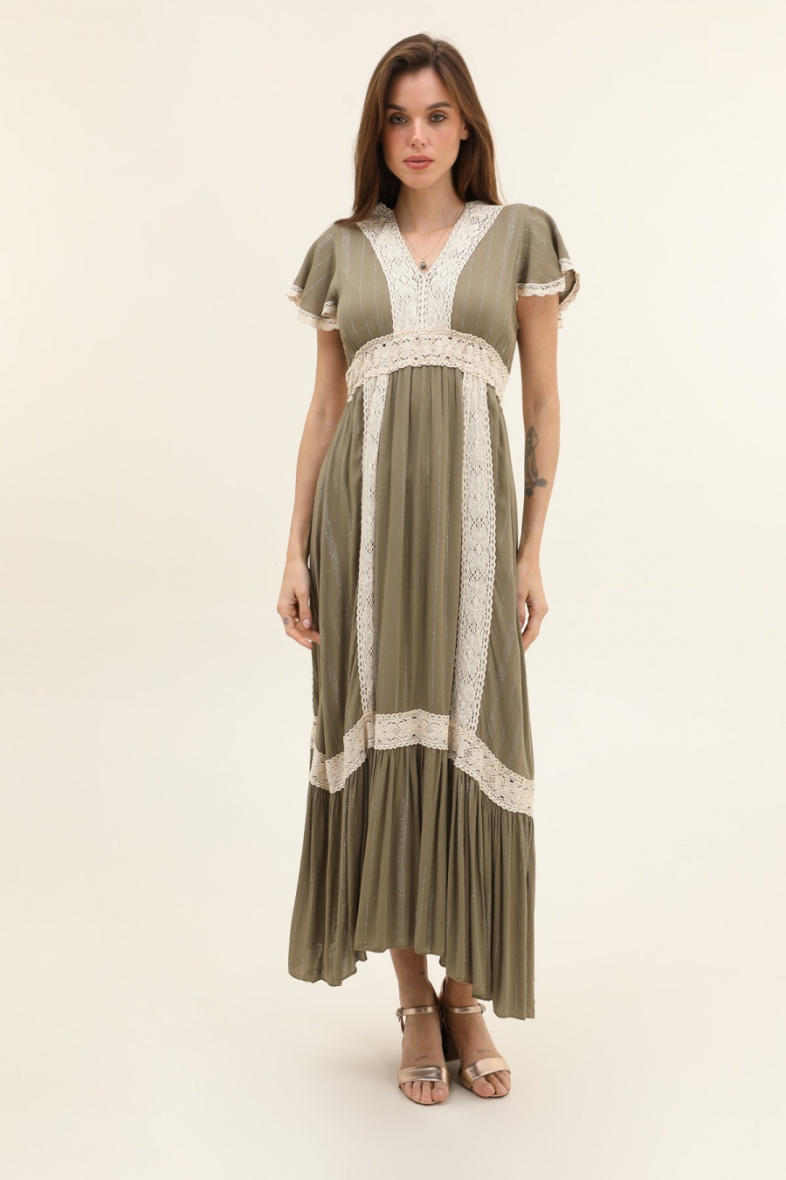 Wholesaler LUCY LUU - LONG EMBROIDERED DRESS