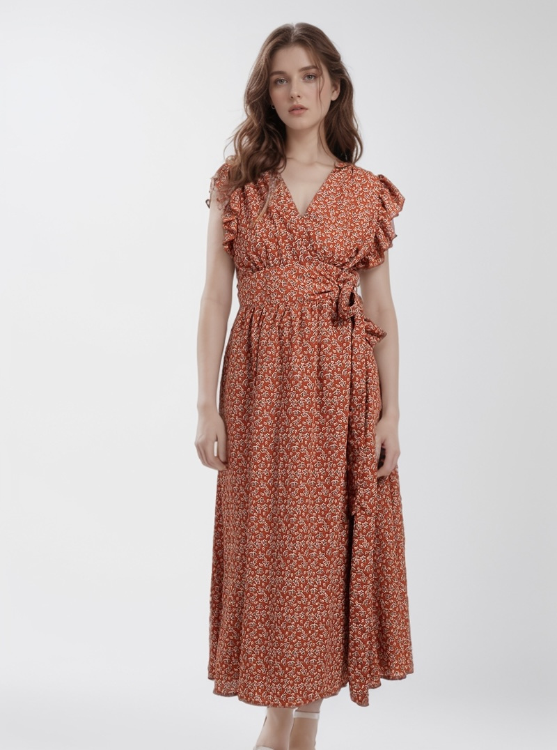 Wholesaler LUCY LUU - LONG WRAP DRESS