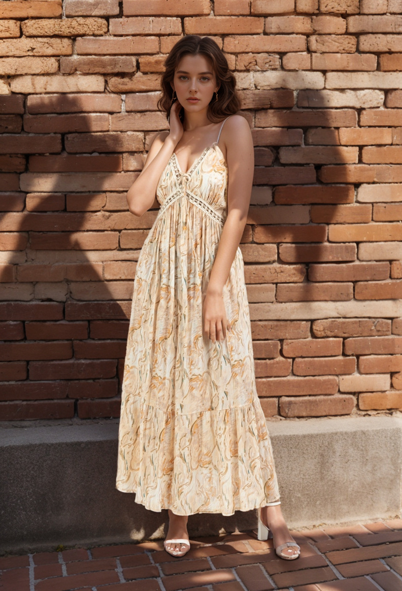 Wholesaler LUCY LUU - LONG PRINTED DRESS