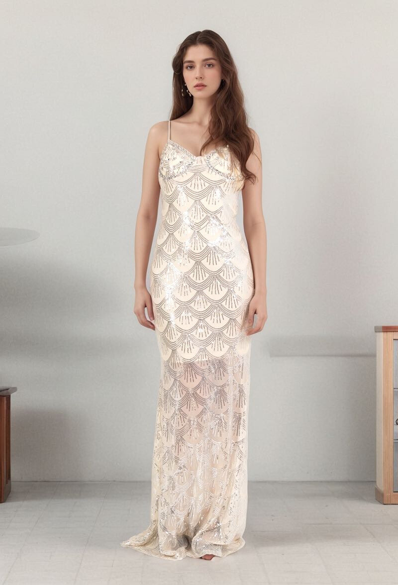Wholesaler LUCY LUU - Long dress with rhinestones