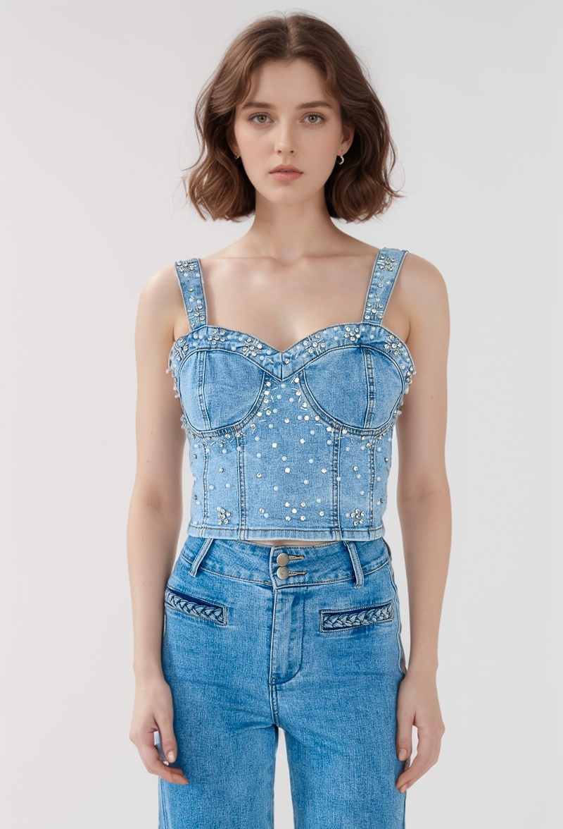 Wholesaler LUCY LUU - DENIM CROP TOP