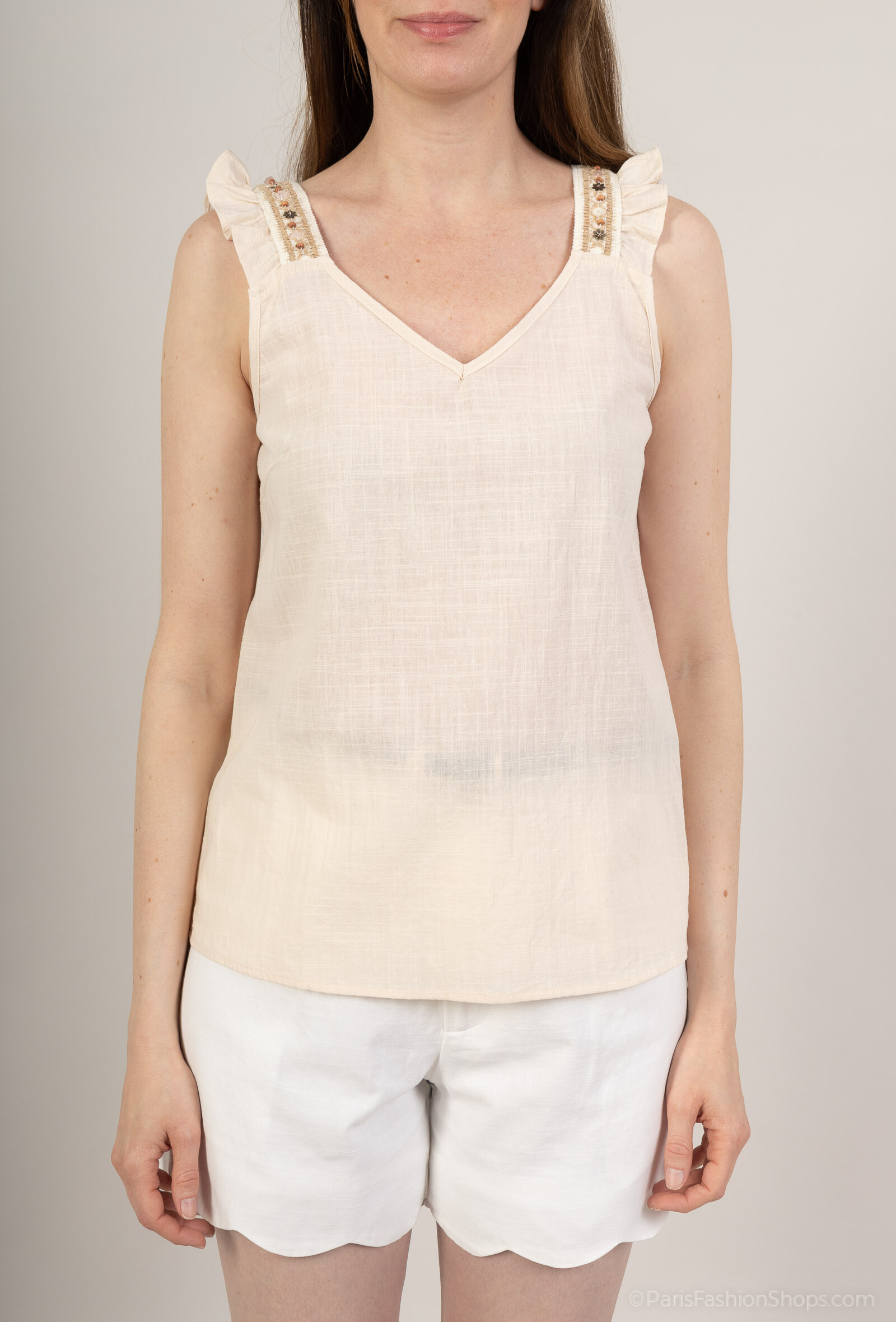 Grossista LUCY LUU - TOP CON SPALLINE RICAMATE