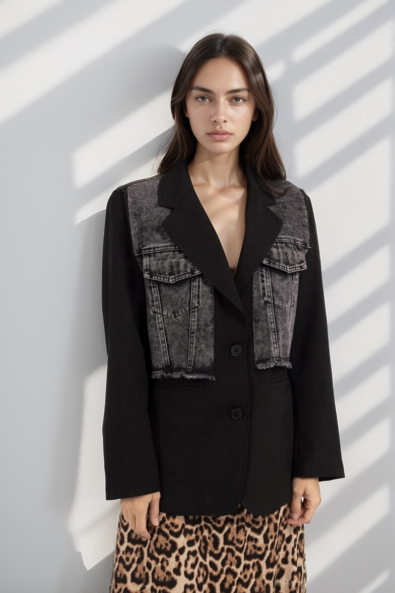 Wholesaler LUCY LUU - Bi-material blazer jacket