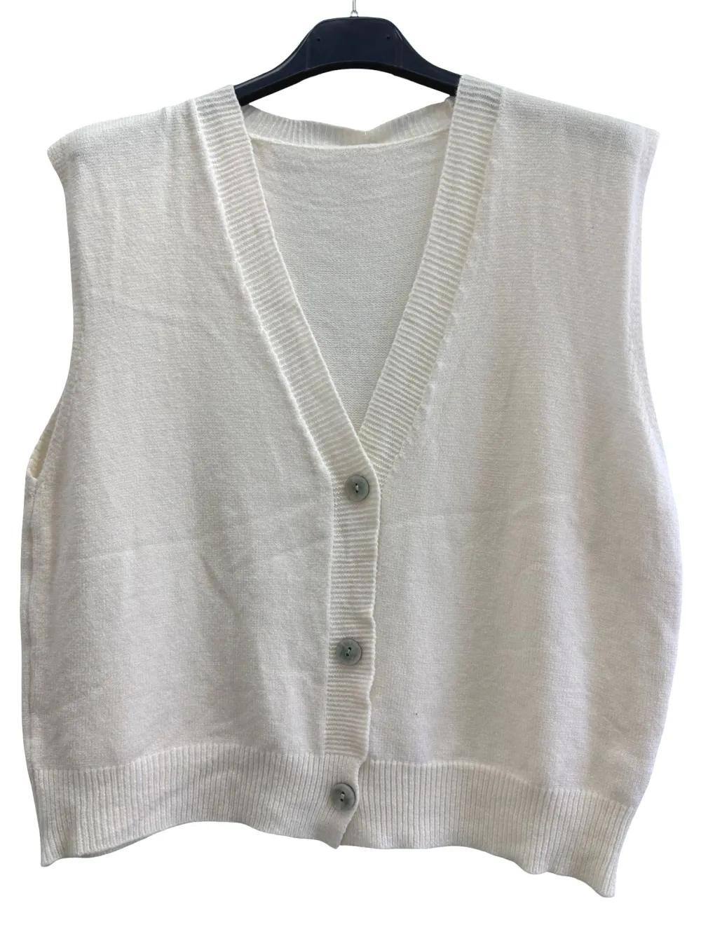 Grossista LUISA FASHION - Gilet in maglia con bottoni