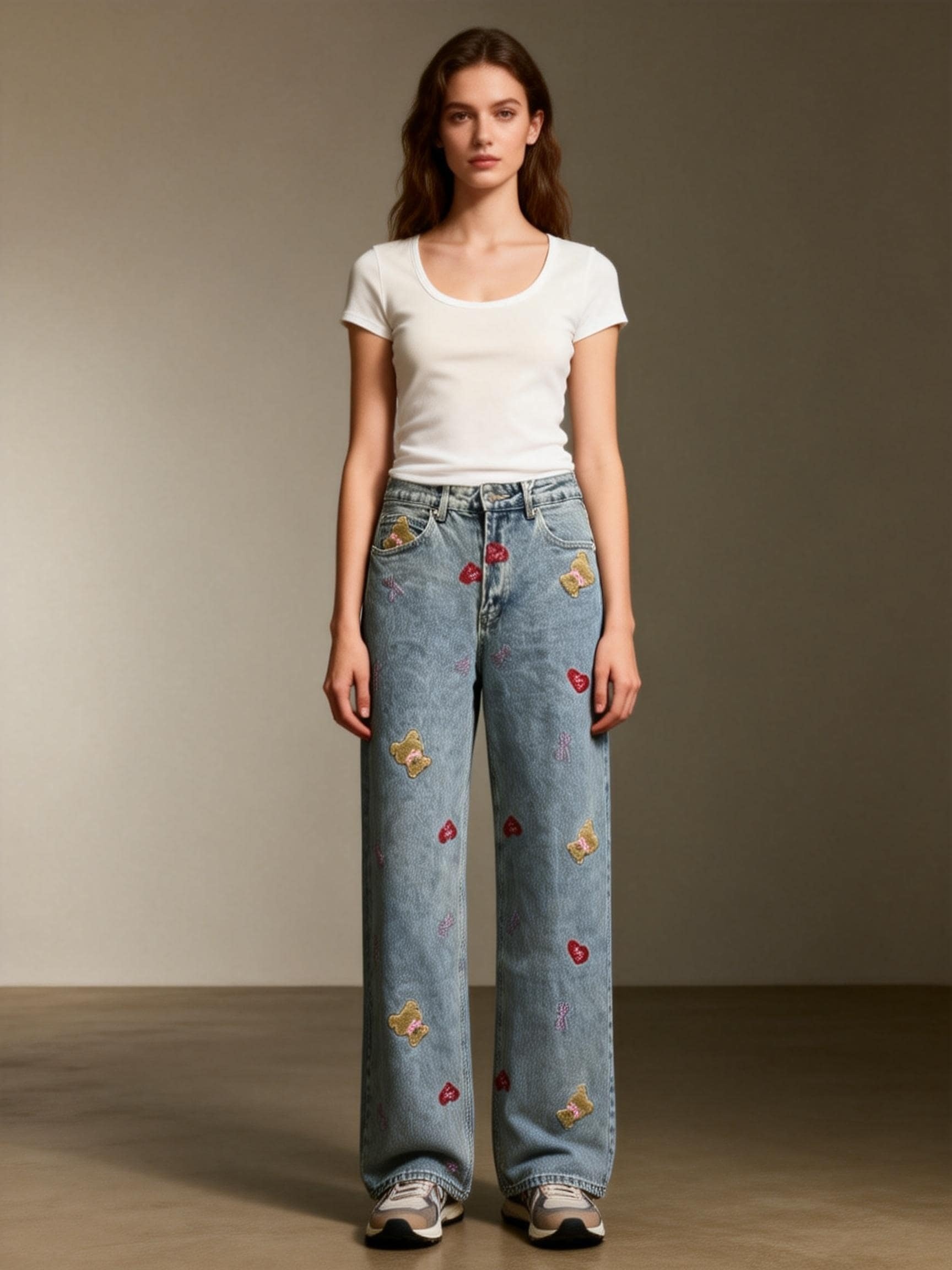 Jeans with teddy bear print | Paris Fashion Shops