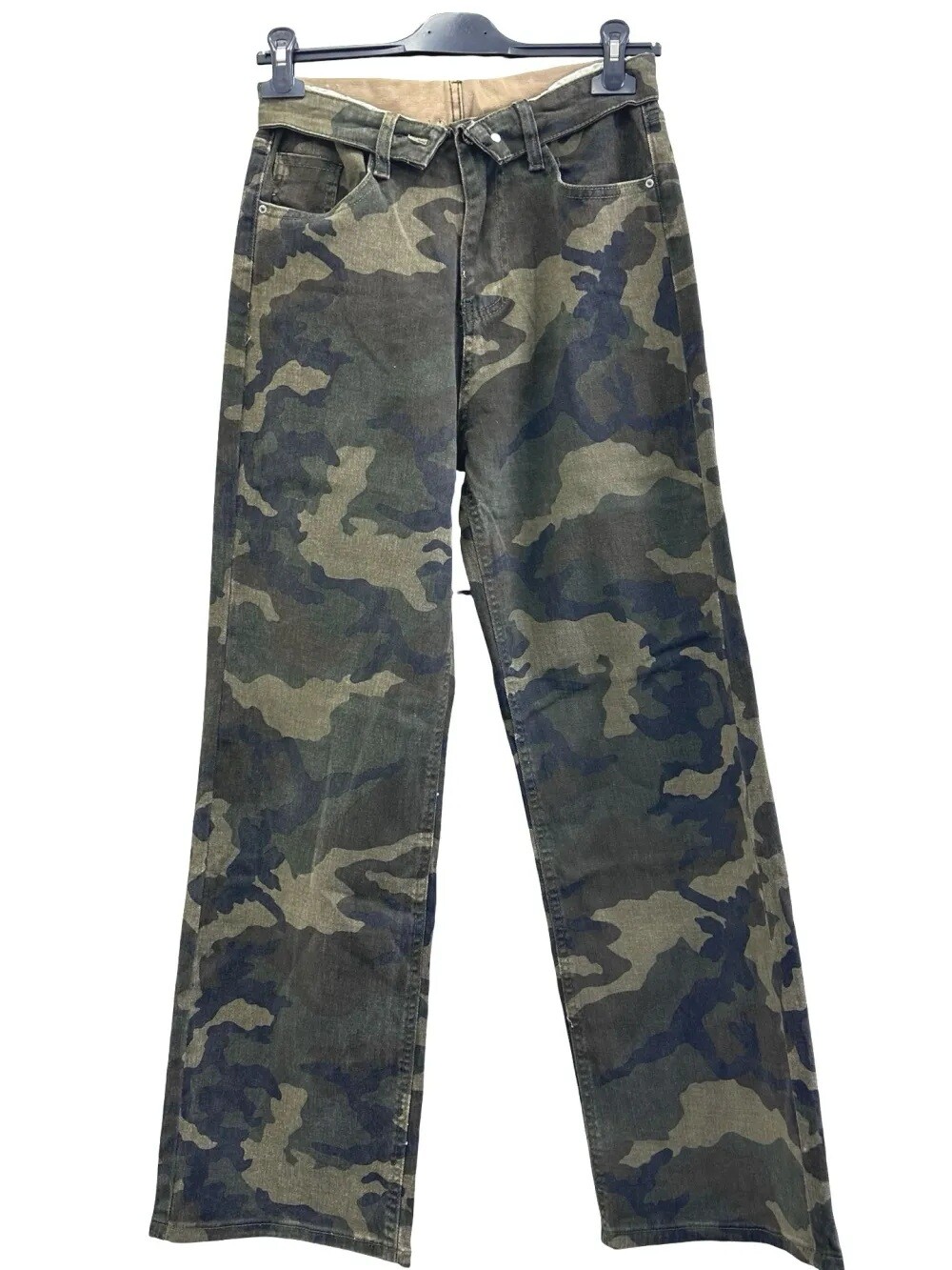 Grossista LUISA FASHION - Jeans a gamba ampia fantasia camouflage