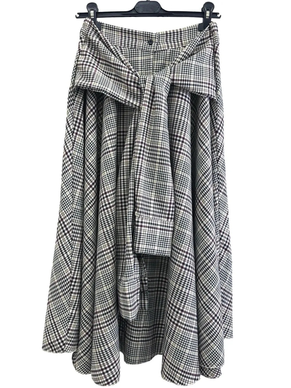 Wholesaler LUISA FASHION - Long plaid skirt with knotted detail