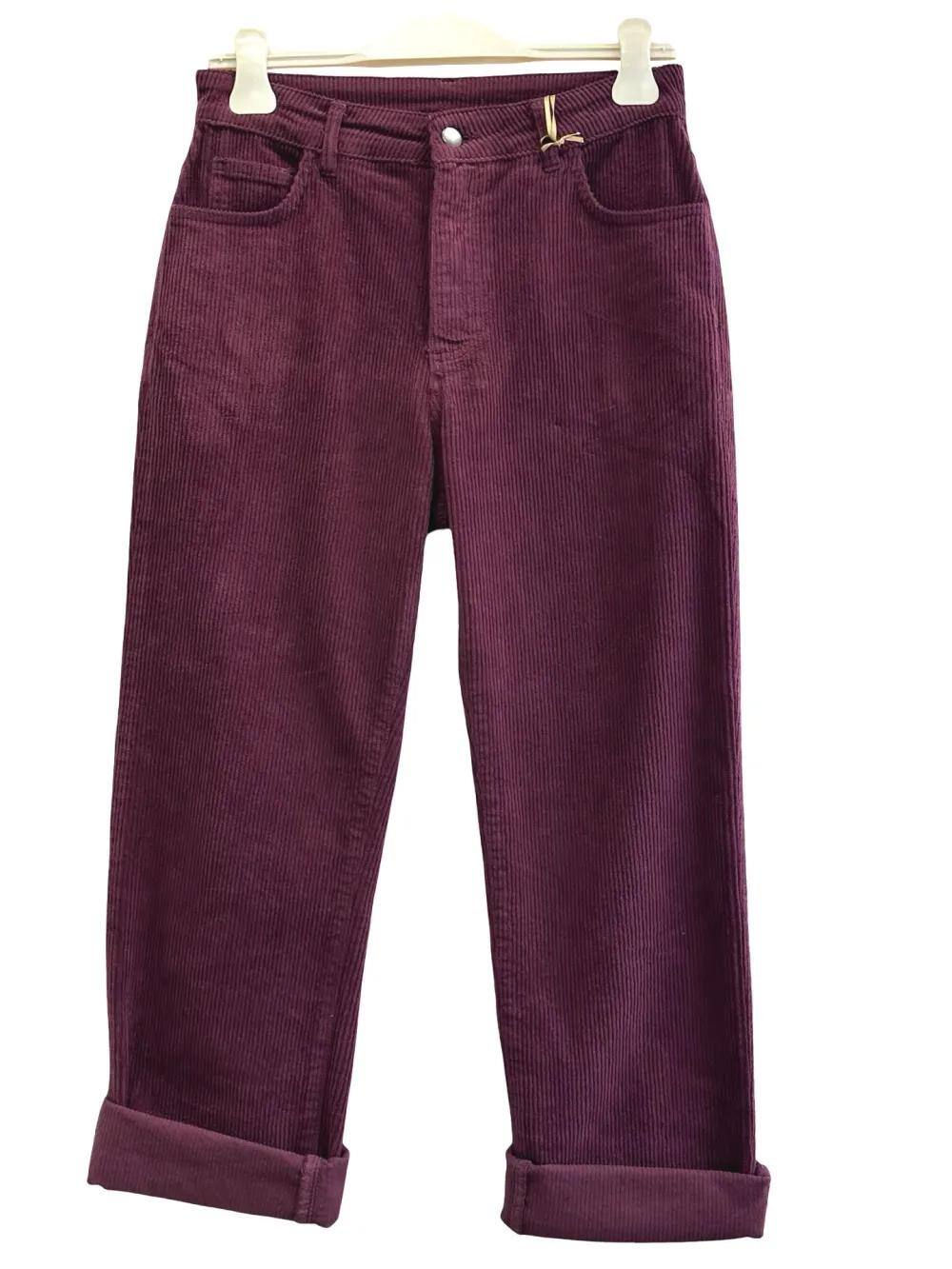 Grossista LUISA FASHION - Pantaloni in velluto a coste con risvolto