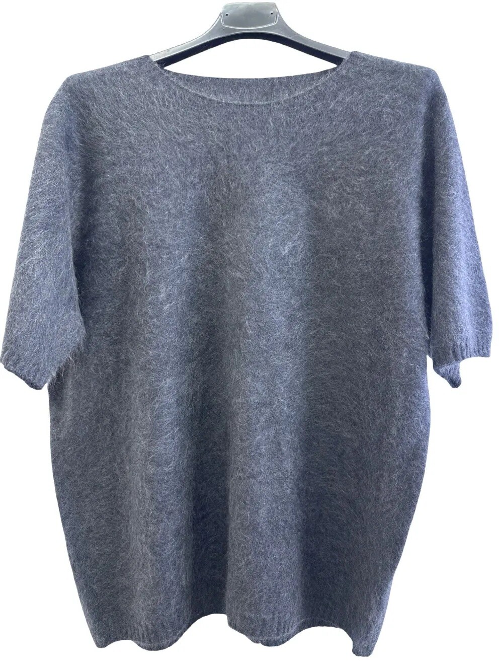 Grossista LUISA FASHION - Maglia girocollo a maniche corte in lana e cachemire