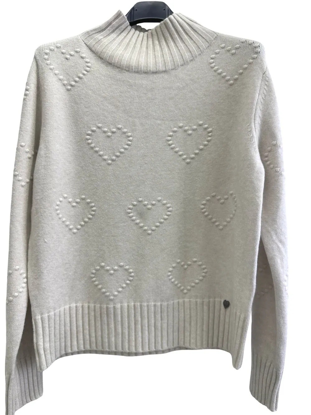 Wholesaler LUISA FASHION - Turtleneck sweater with embossed hearts