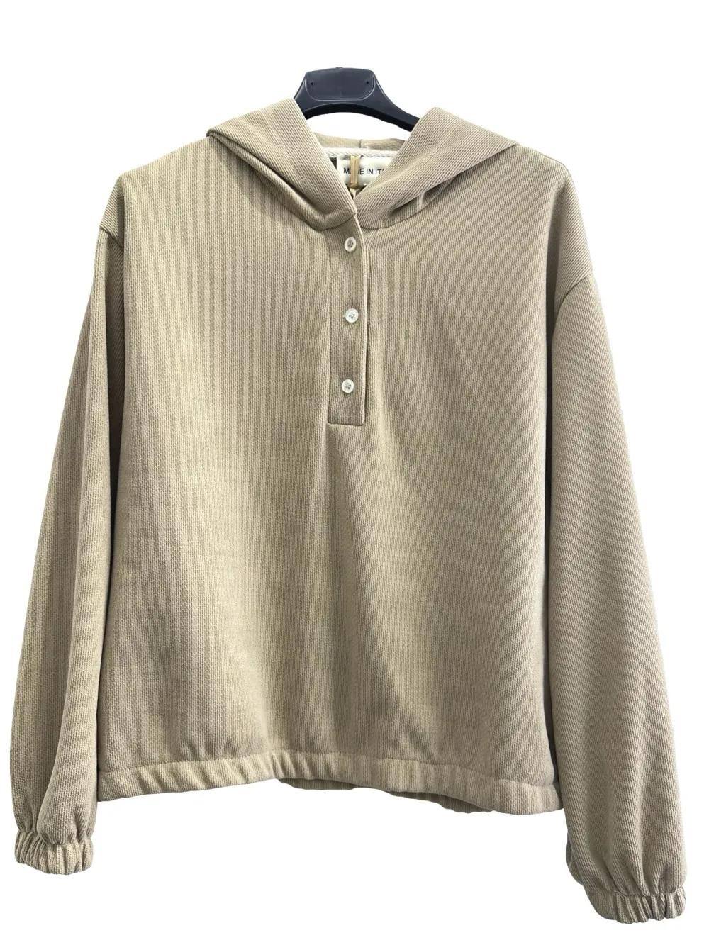 Großhändler LUISA FASHION - Kapuzenpullover mit Knöpfen