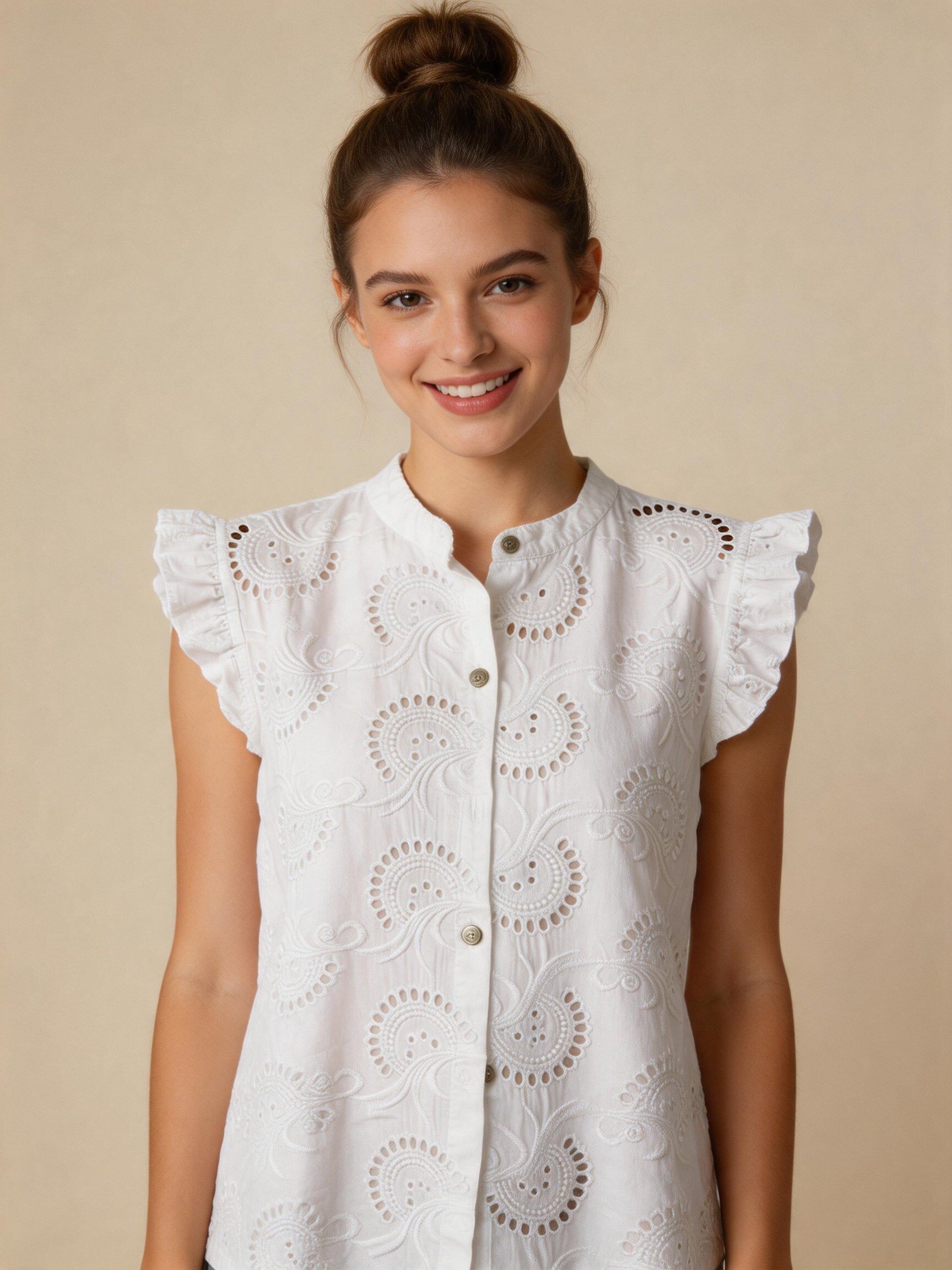 Wholesaler LUISA FASHION - EYELET LACE T-SHIRT