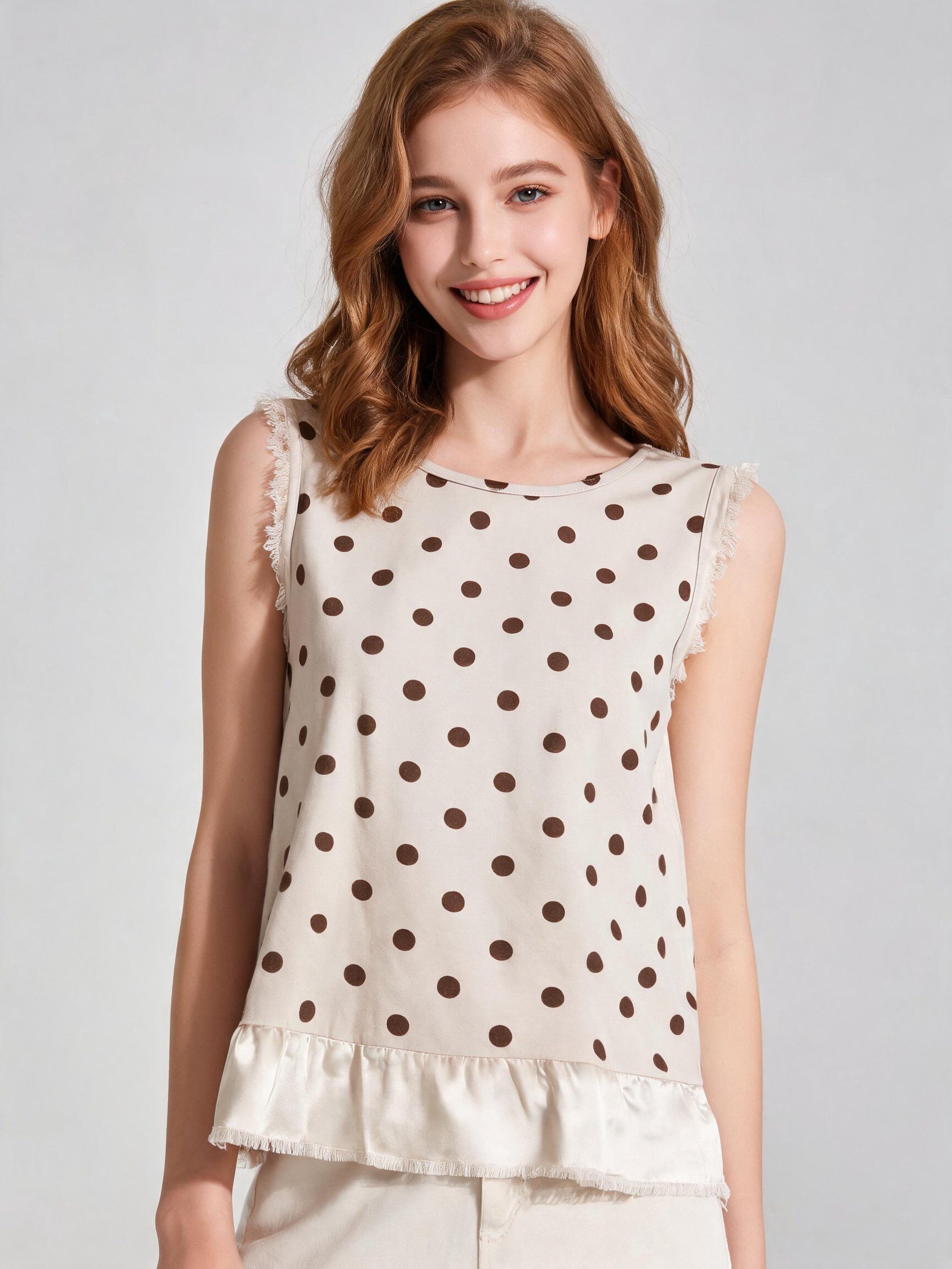 Mayorista LUISA FASHION - CAMISETA DE TIRANTES A LUNARES