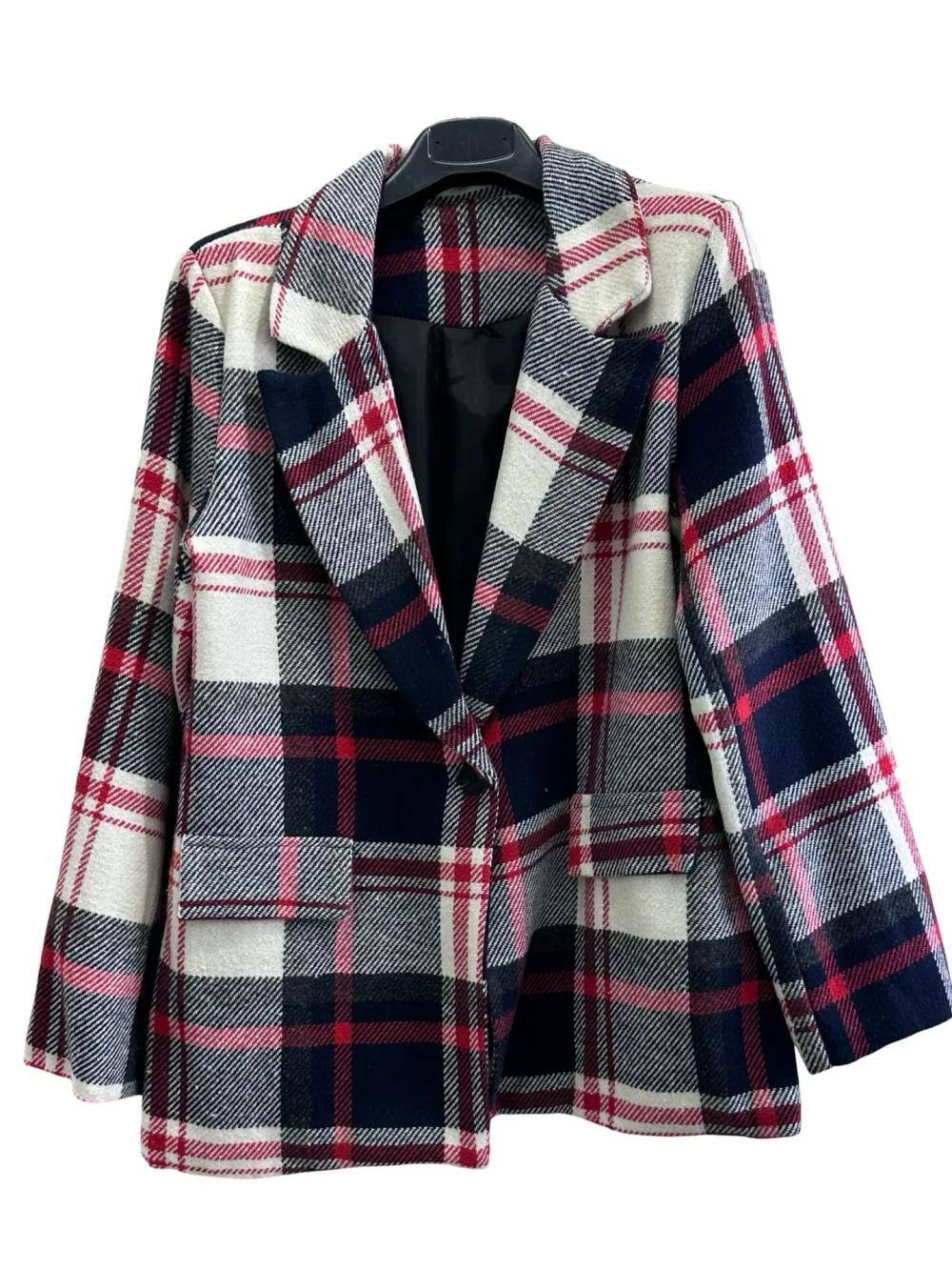 Großhändler LUISA FASHION - Mehrfarbiger karierter Blazer
