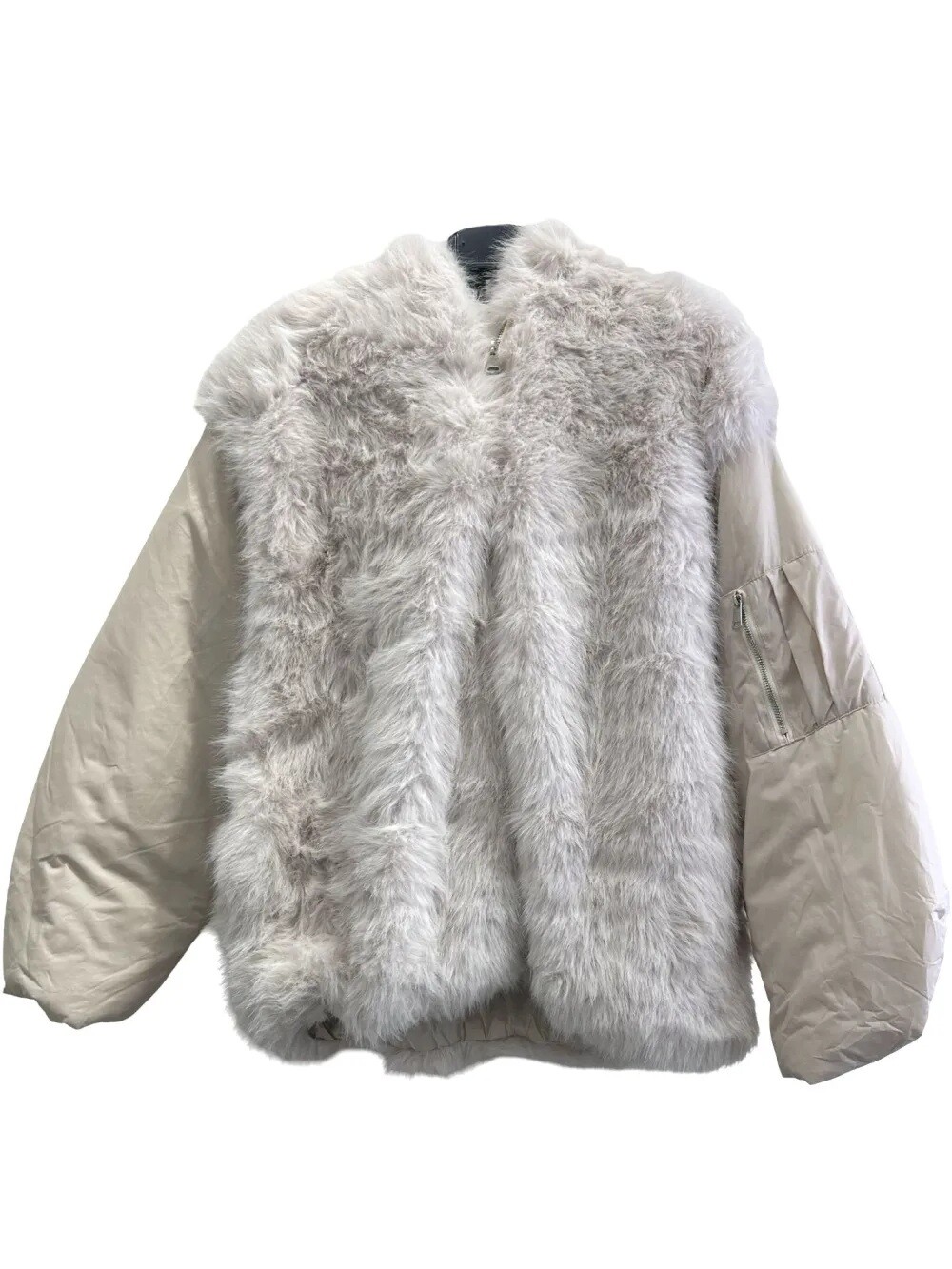 Großhändler LUISA FASHION - Jacke mit Kunstfell-Paneelen
