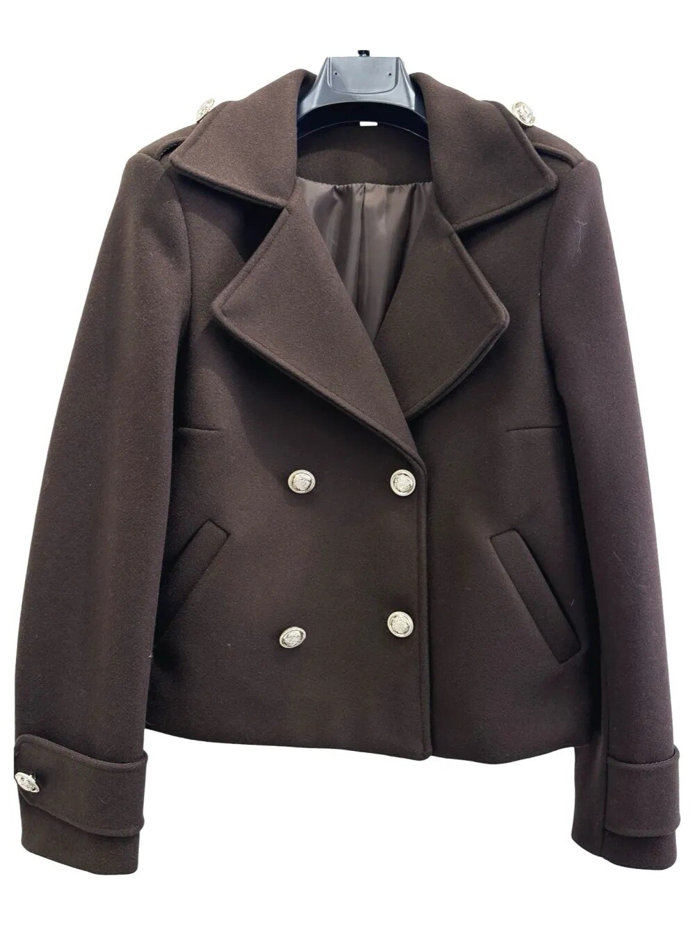 Großhändler LUISA FASHION - Kurze zweireihige Jacke mit goldenen Knöpfen