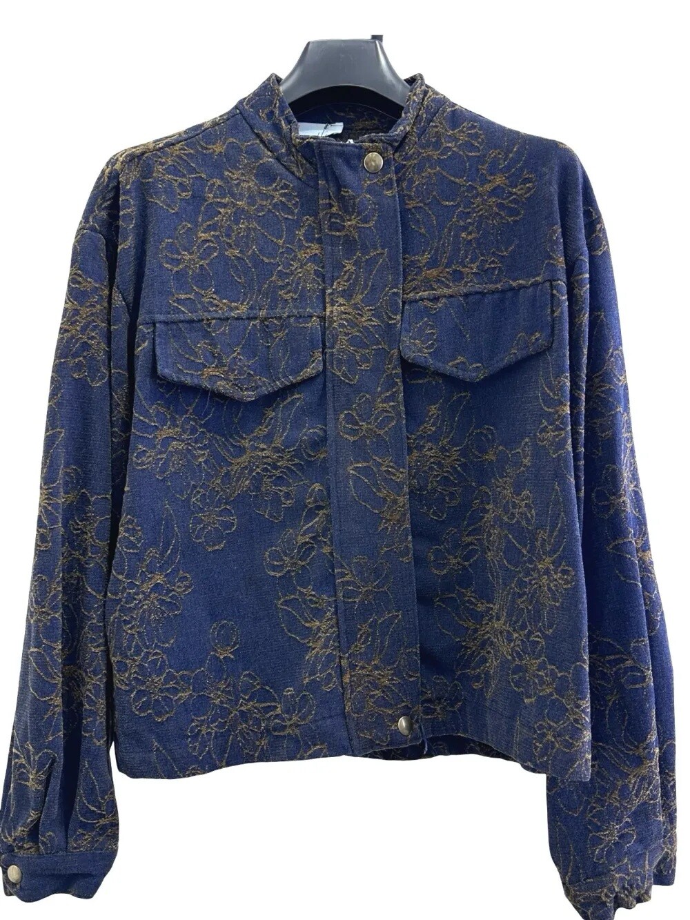 Grossista LUISA FASHION - Giacca blu con motivi floreali
