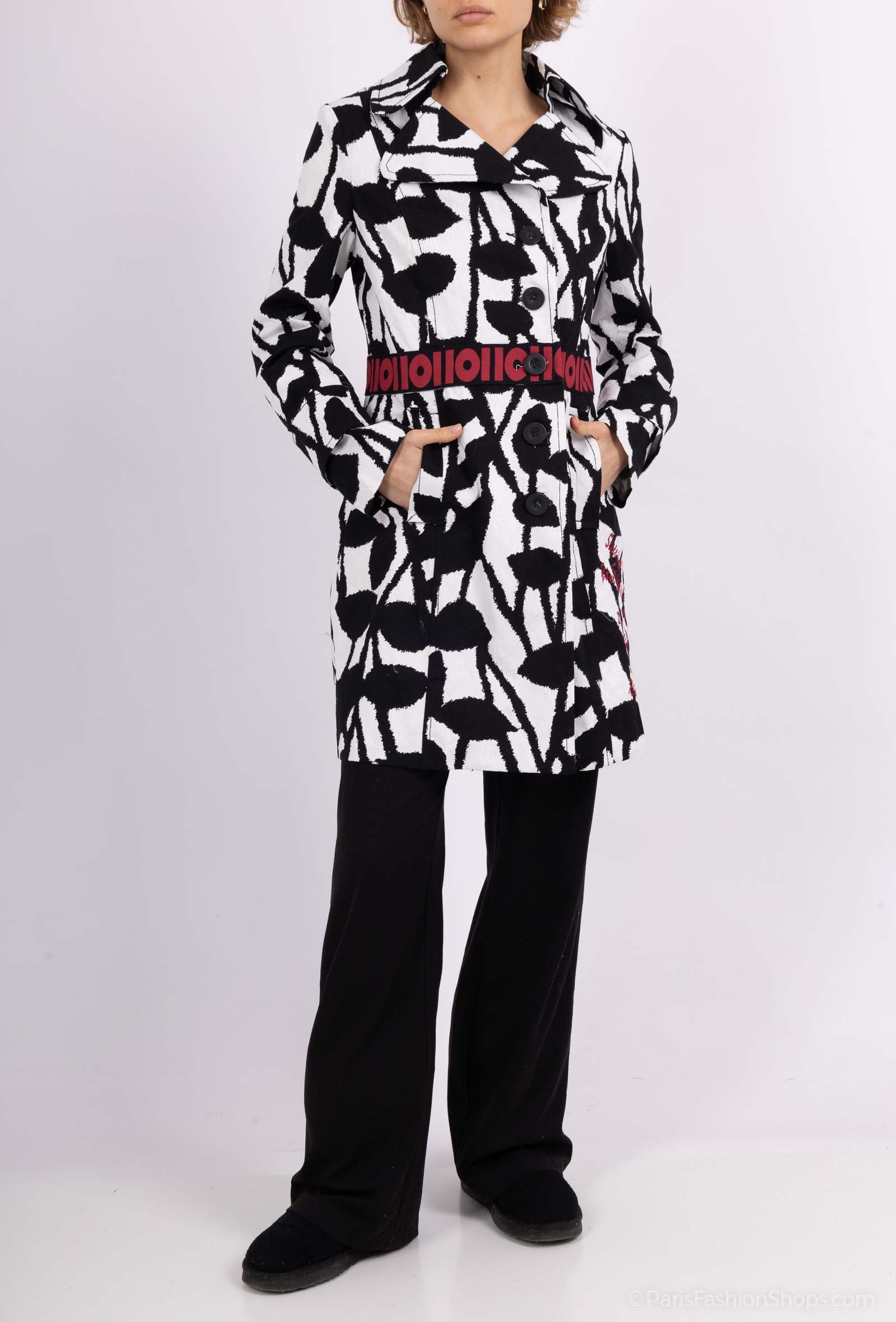 Tunique Blouse LULU H Noir Et Blanc Rayures - Modèle Unique Style Caftan Bohème