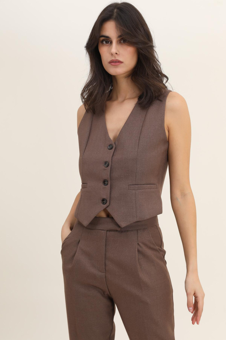Wholesaler Lulumary - Black buttoned vest