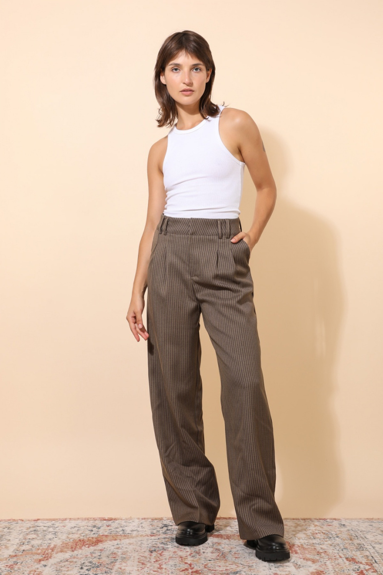 Grossiste Lulumary - Pantalon chic à carreaux