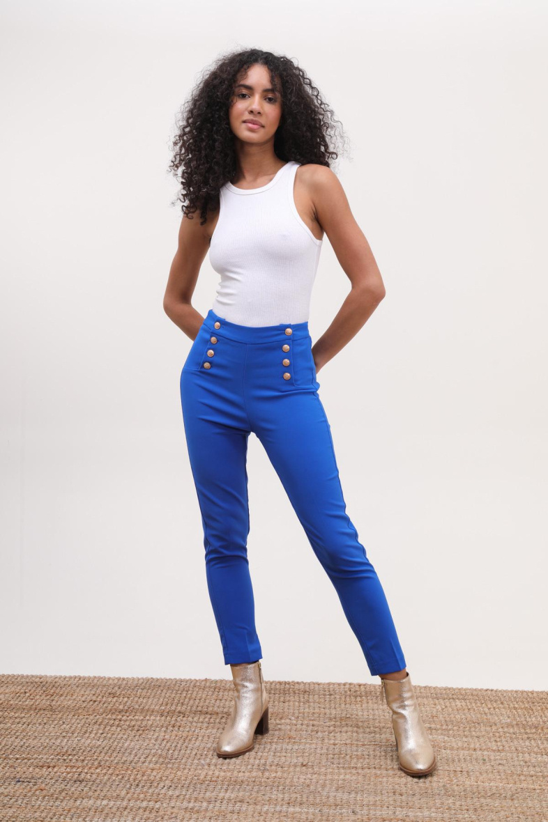 Grossiste Lulumary - Pantalon slim avec boutons dorés