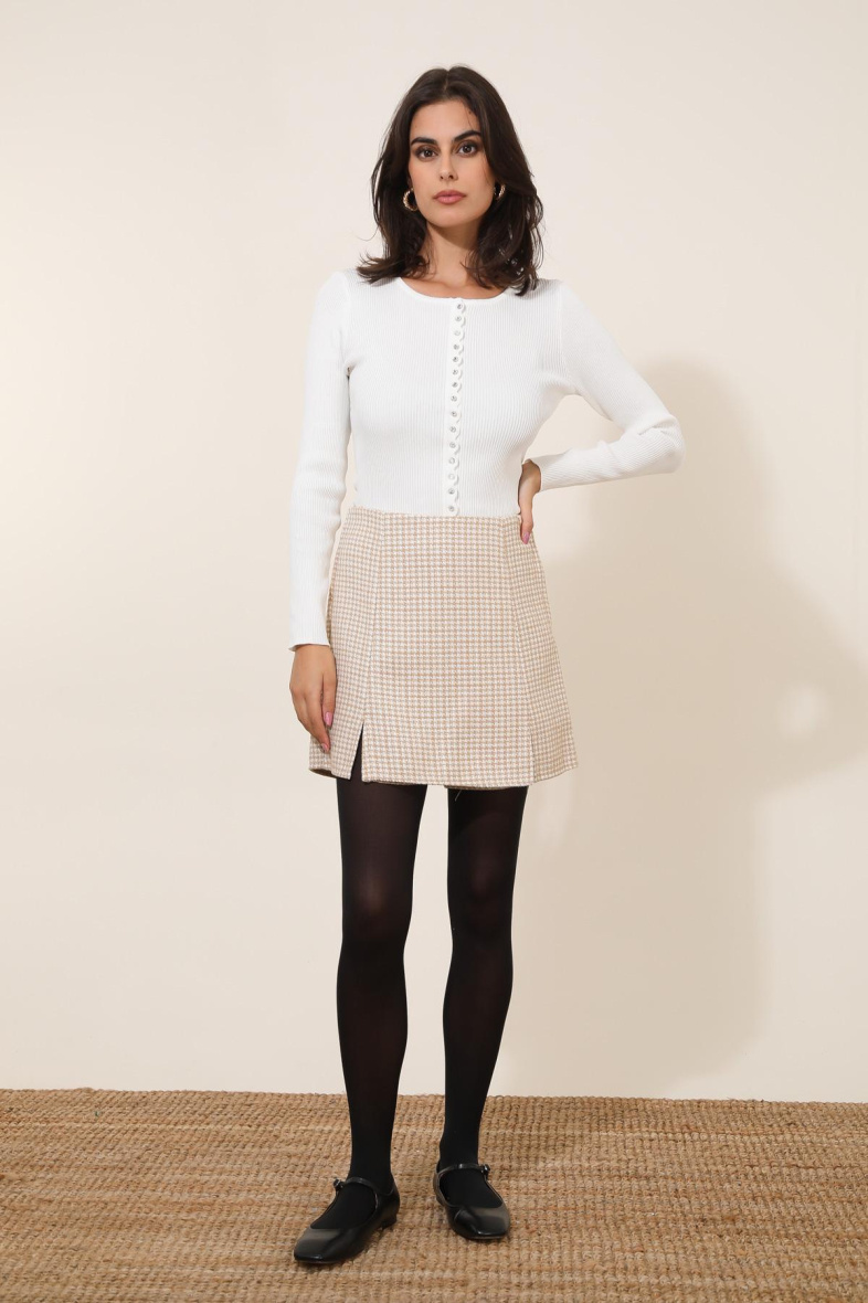 Großhändler Lulumary - Kurzer Rock aus Lurex-Tweed