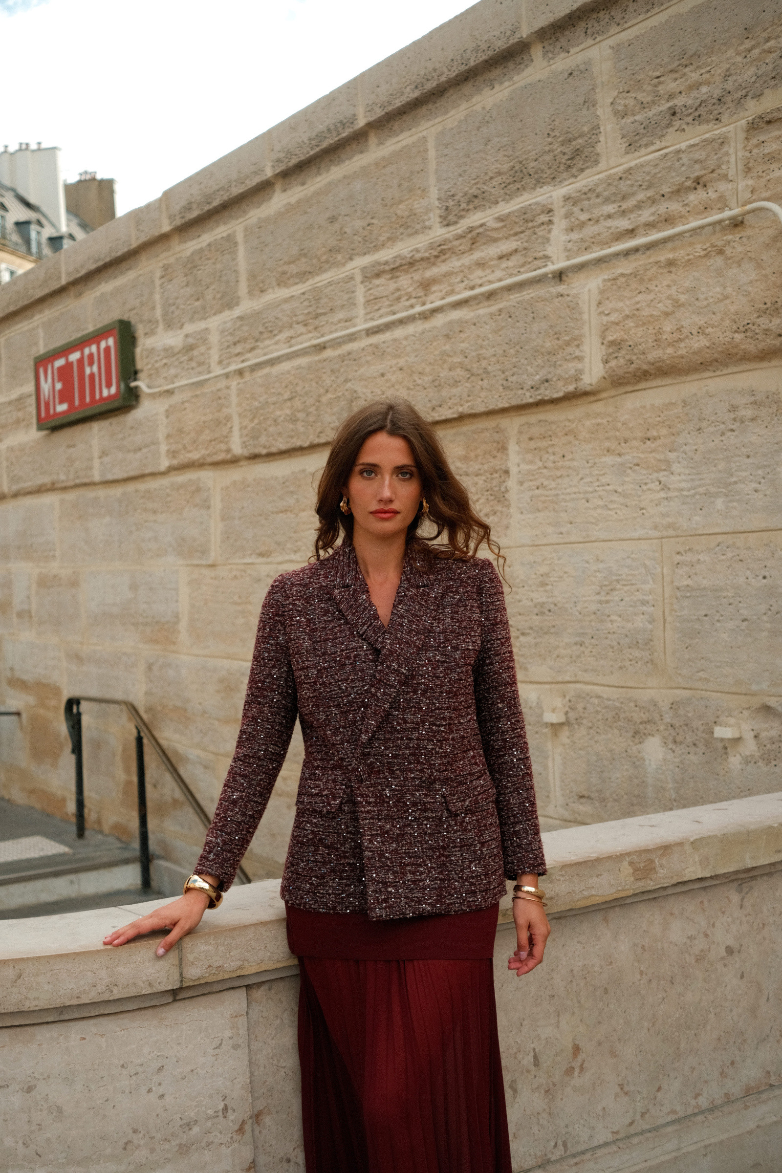Wholesaler Lulumary - Sequin Tweed Jacket V344