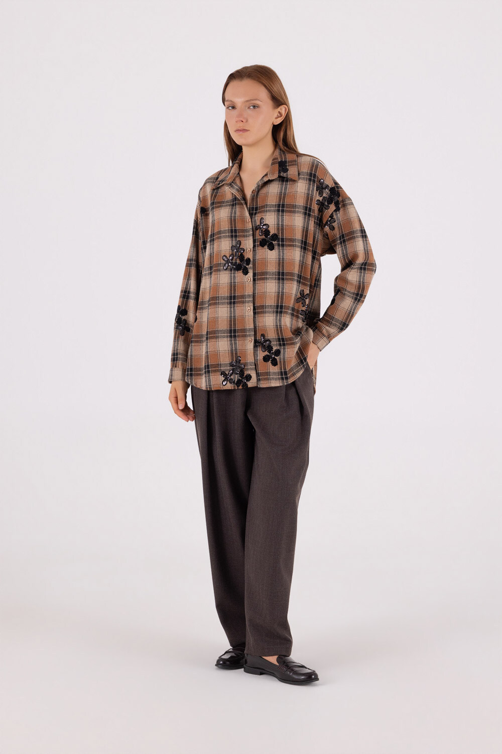 Wholesaler LUMA - Plaid shirt with sequin embroidery
