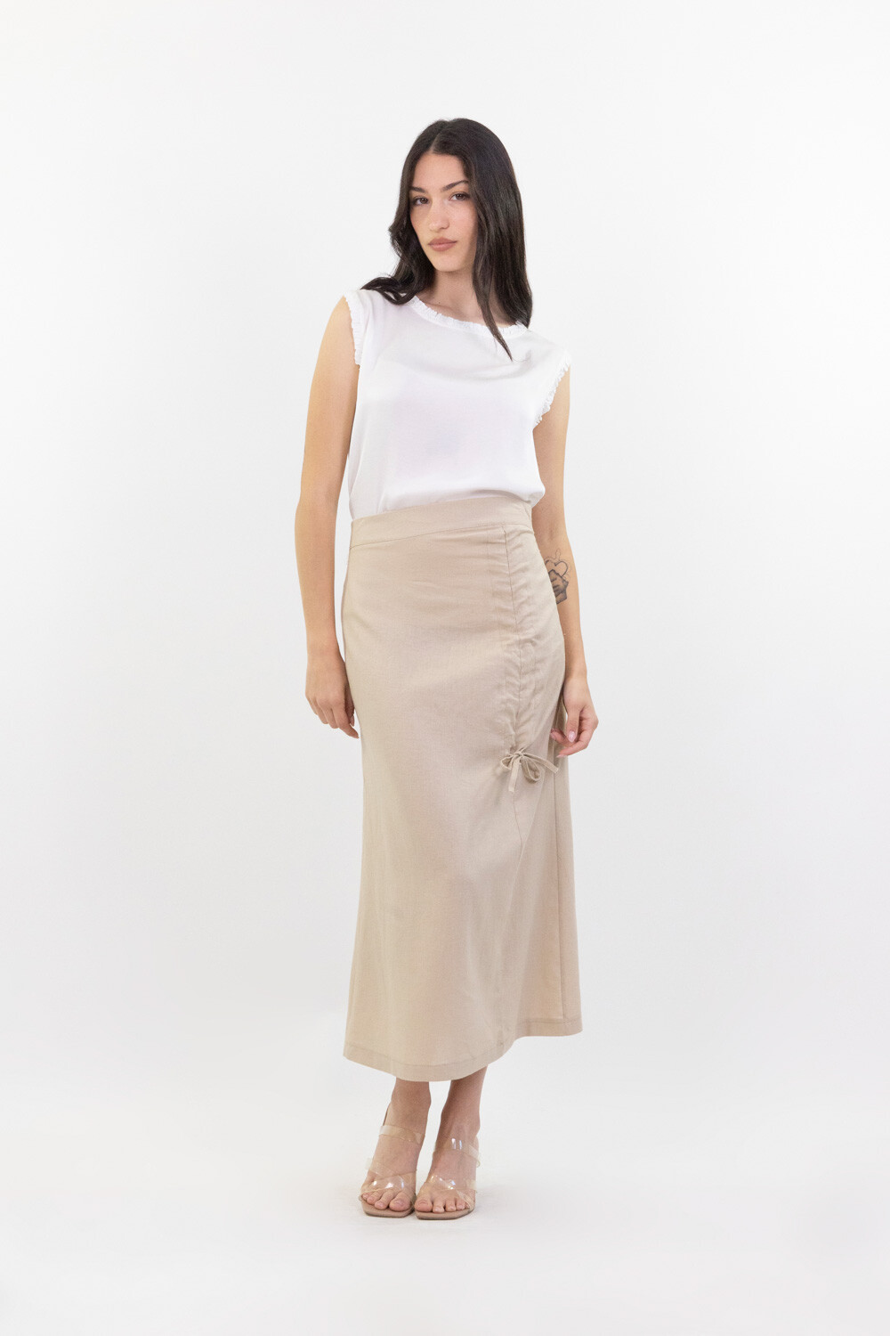 Mayorista LUMA - Falda midi con lazo lateral