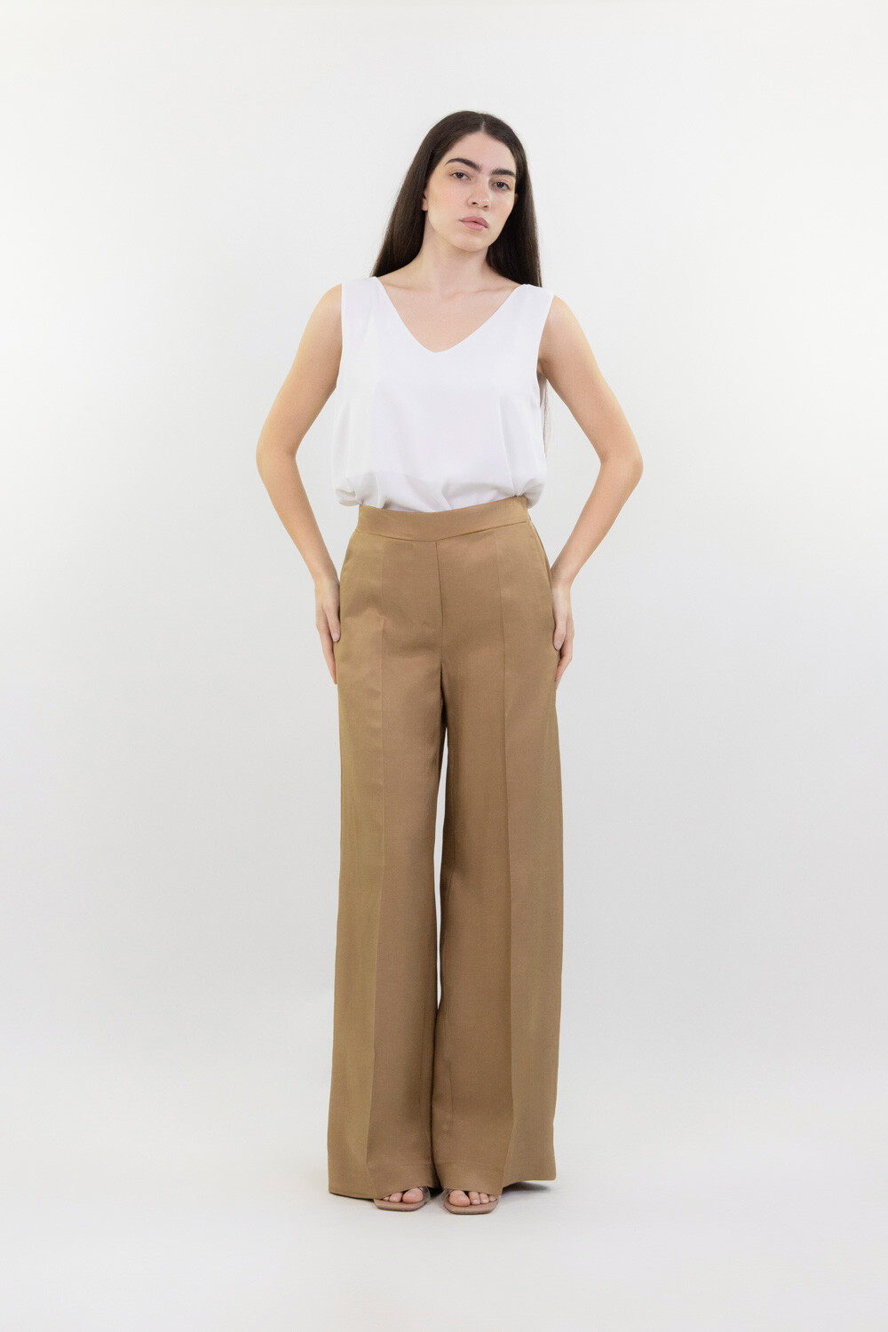 Mayorista LUMA - Pantalón palazzo con elástico en la parte trasera de la cintura